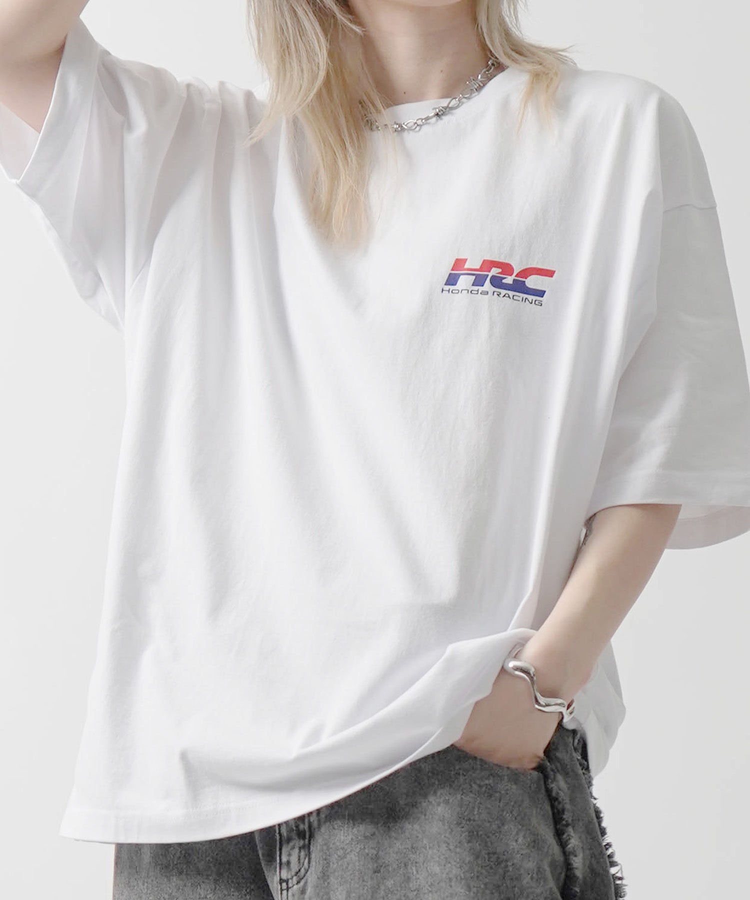 25SS【HONDA / ホンダ】ワンポイントプリント ボックスシルエット 半袖Tシャツ