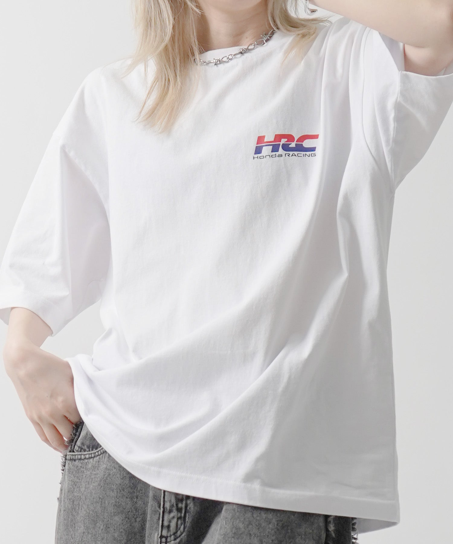 25SS【HONDA / ホンダ】ワンポイントプリント ボックスシルエット 半袖Tシャツ