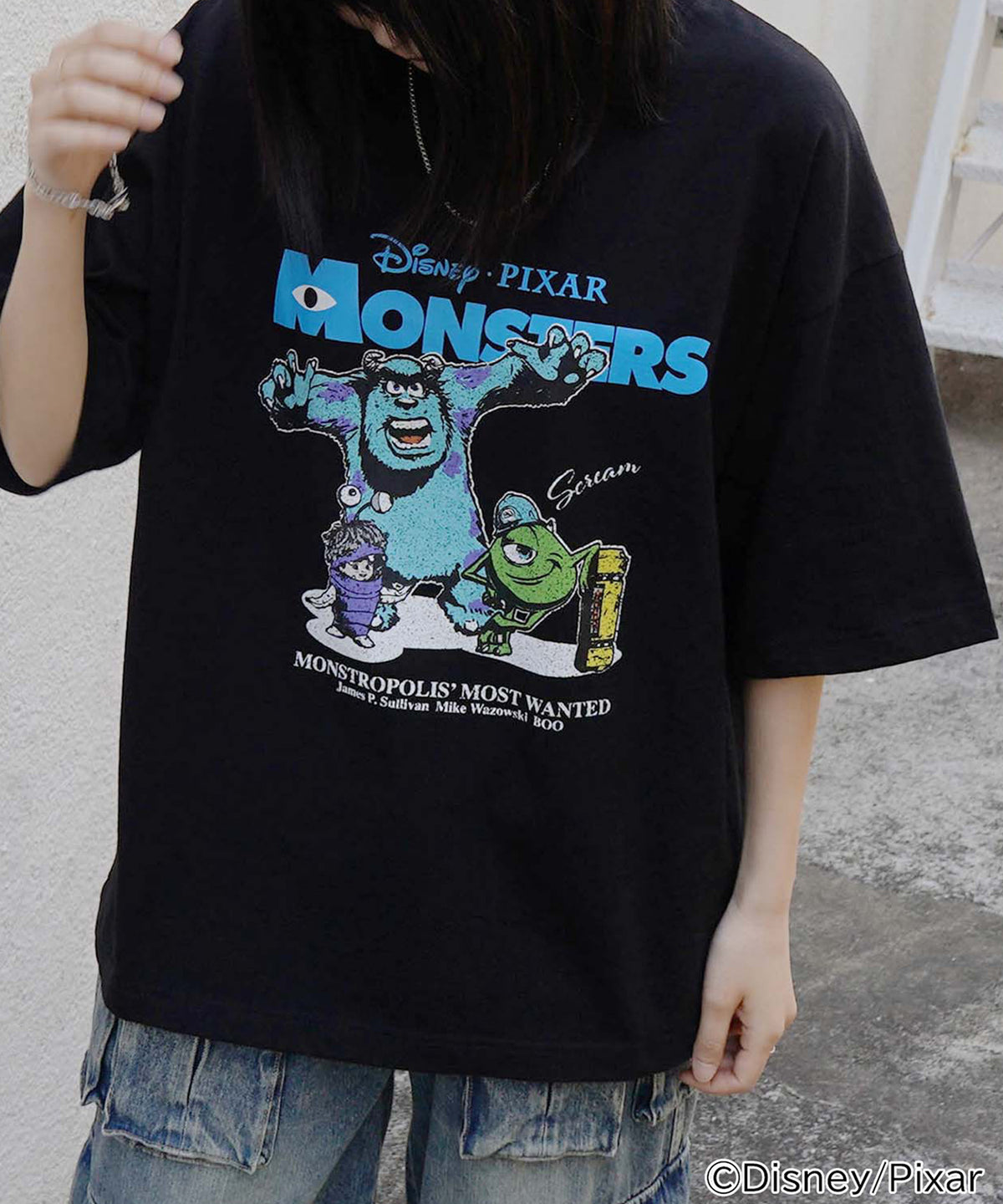 25SS【Disney Pixar / ディズニーピクサー】モンスターズ・インク ビッグシルエット半袖プリントTシャツ
