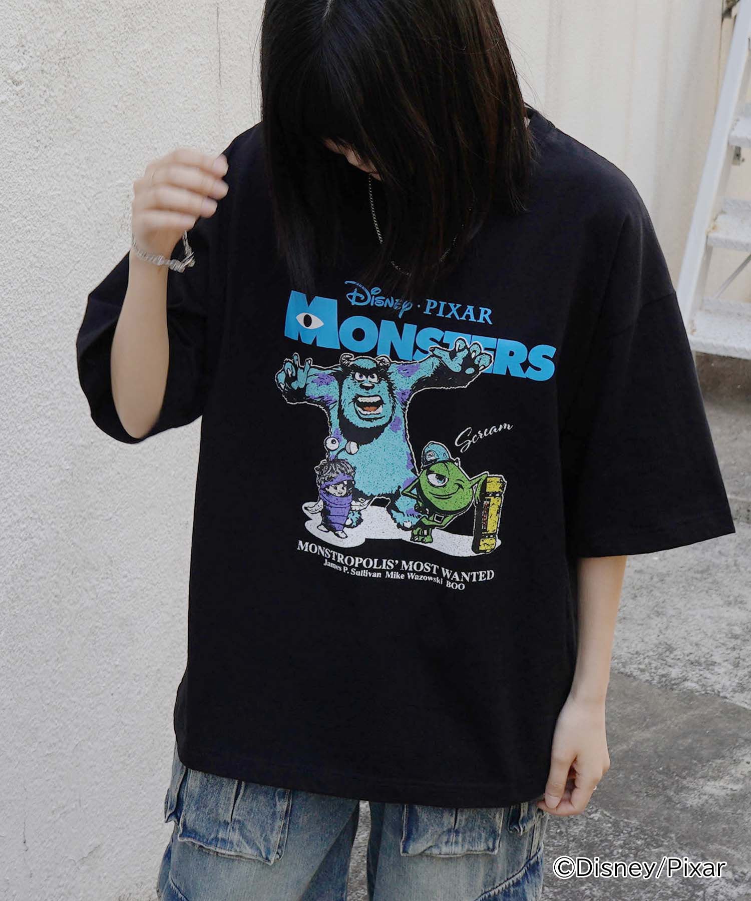 25SS【Disney Pixar / ディズニーピクサー】モンスターズ・インク ビッグシルエット半袖プリントTシャツ