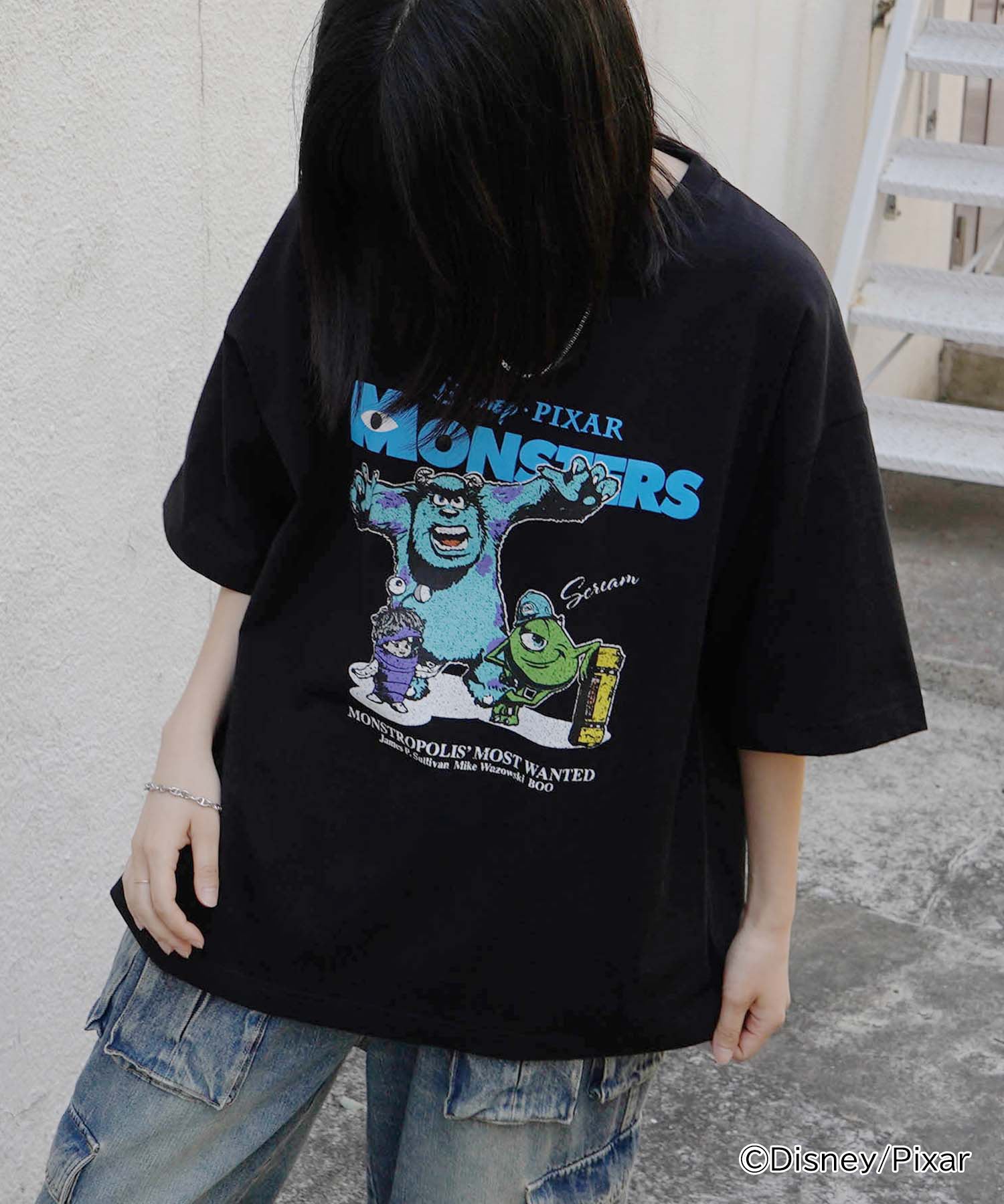 25SS【Disney Pixar / ディズニーピクサー】モンスターズ・インク ビッグシルエット半袖プリントTシャツ