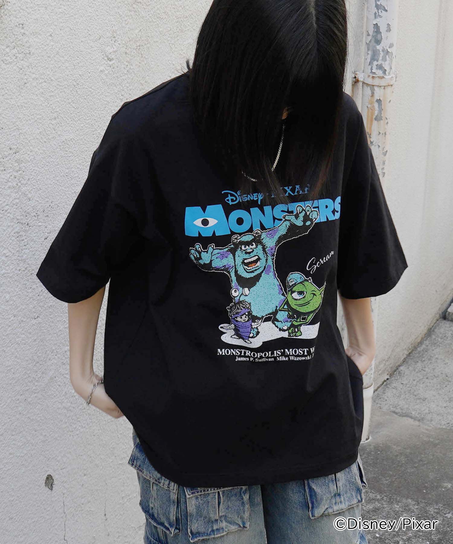 25SS【Disney Pixar / ディズニーピクサー】モンスターズ・インク ビッグシルエット半袖プリントTシャツ