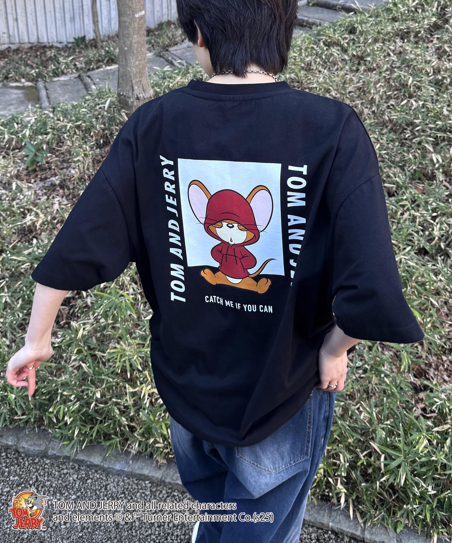 25SS【TOM&JERRY / トムとジェリー】ジェリー ビッグシルエットバックプリントTシャツ
