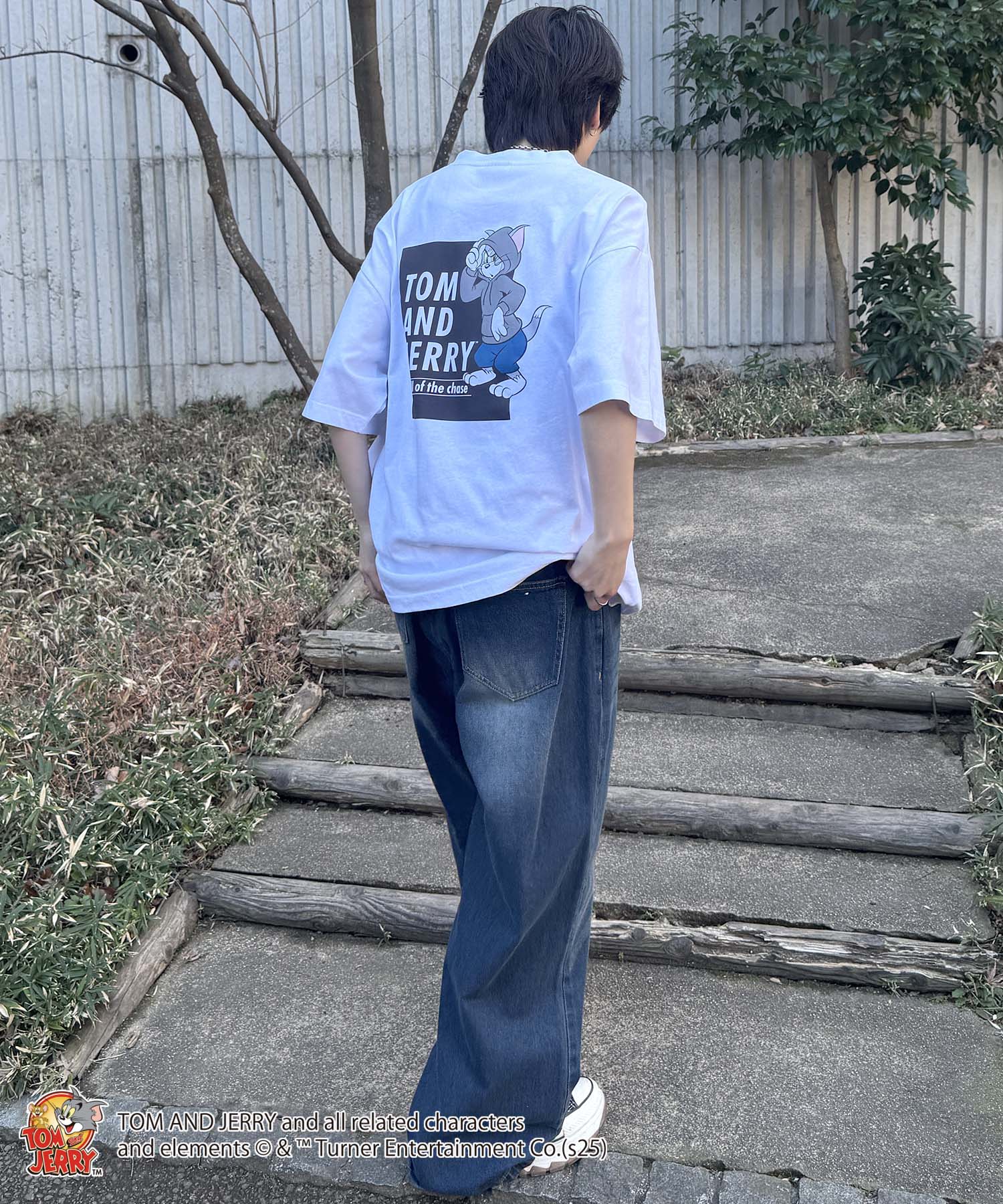 25SS【TOM&JERRY / トムとジェリー】トム ビッグシルエットバックプリントTシャツ