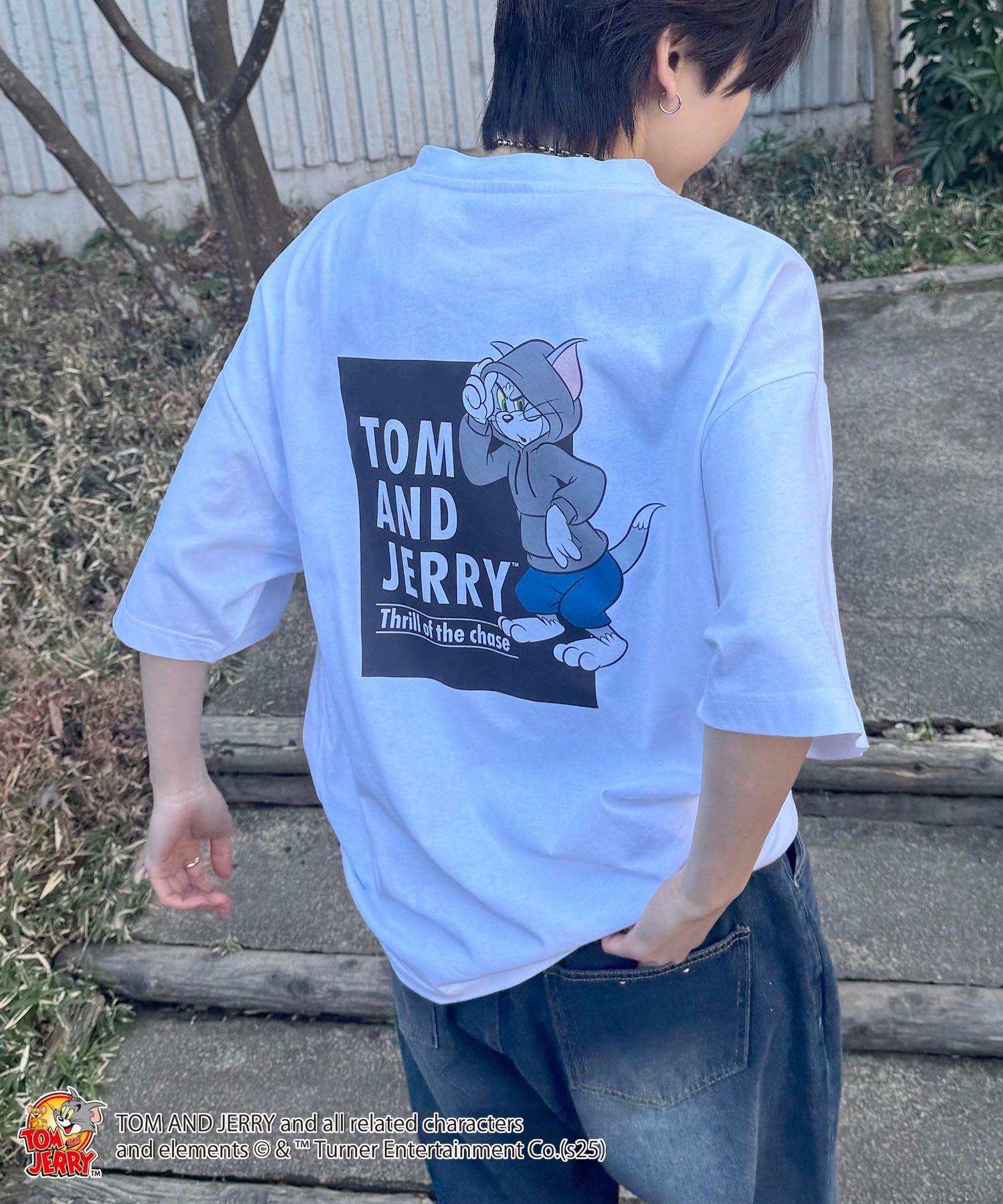 25SS【TOM&JERRY / トムとジェリー】トム ビッグシルエットバックプリントTシャツ