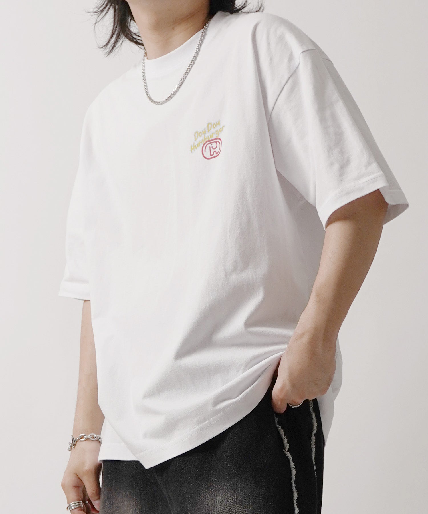 25SS 【DOMDOM / ドムドムハンバーガー】 ビッグシルエット バックプリント半袖Tシャツ