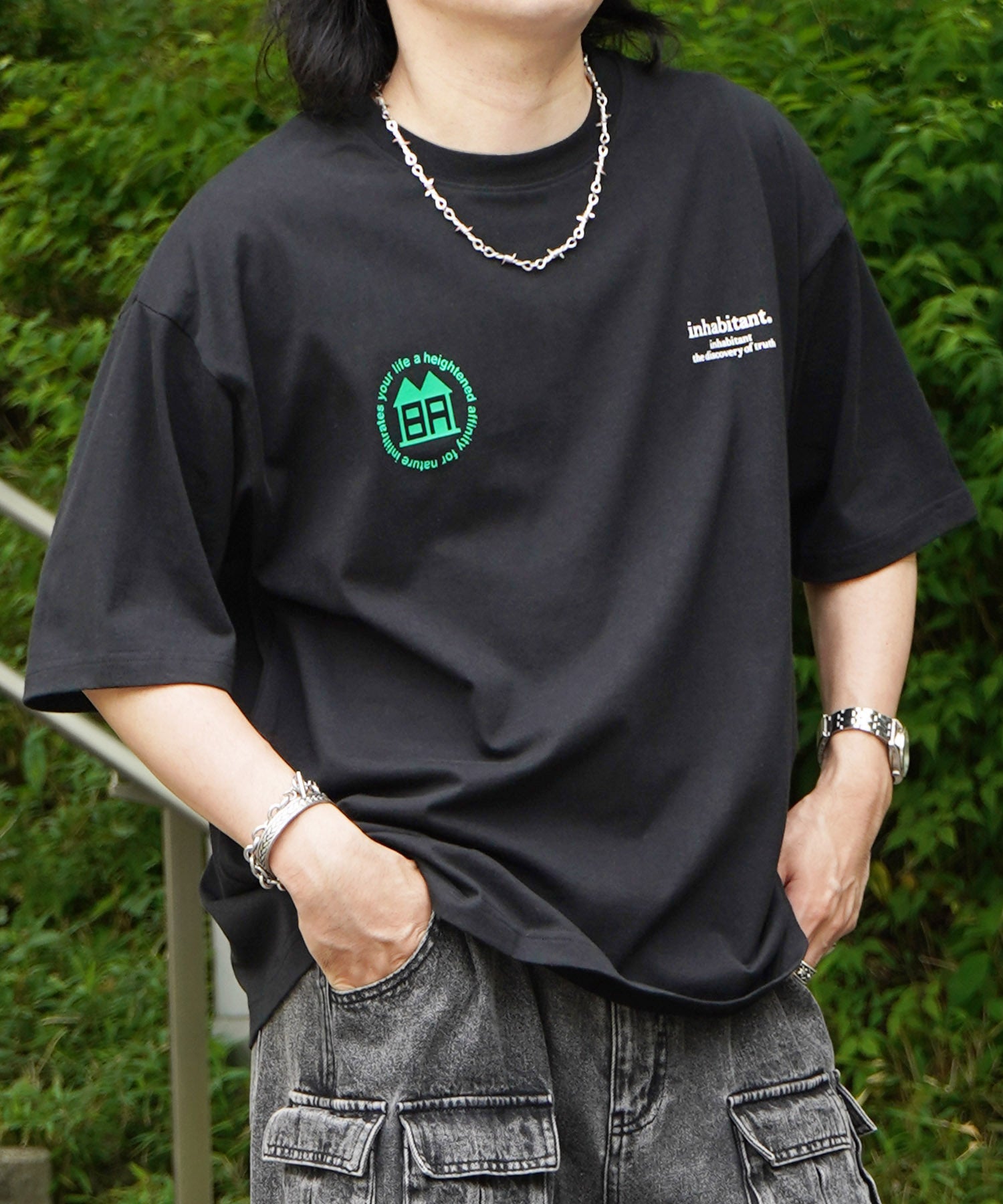 25SS【INHABITANT】ビッグシルエット バックプリント半袖Tシャツ
