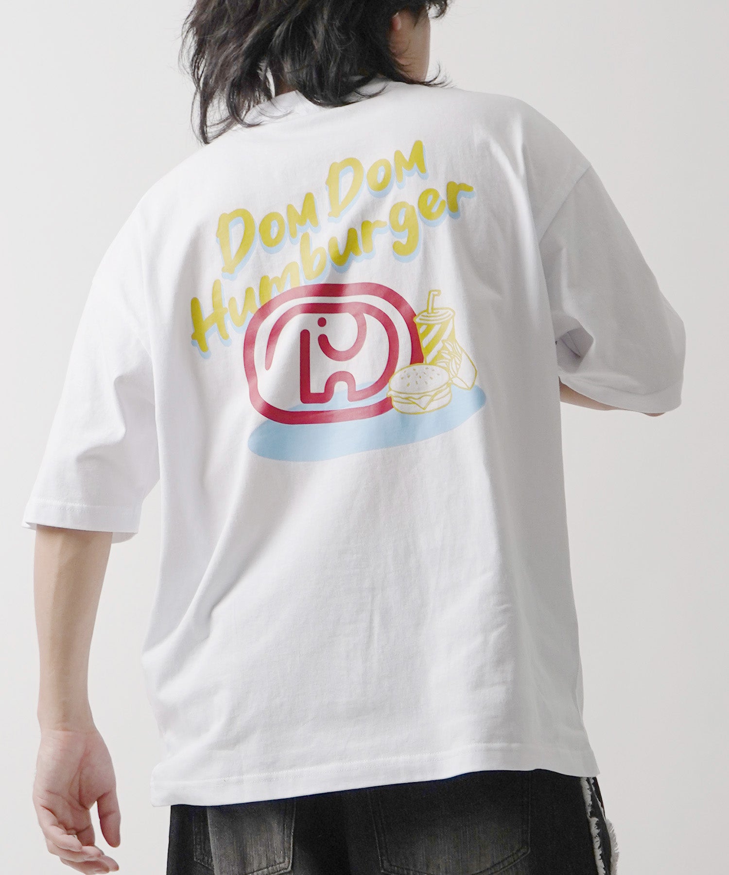25SS 【DOMDOM / ドムドムハンバーガー】 ビッグシルエット バックプリント半袖Tシャツ