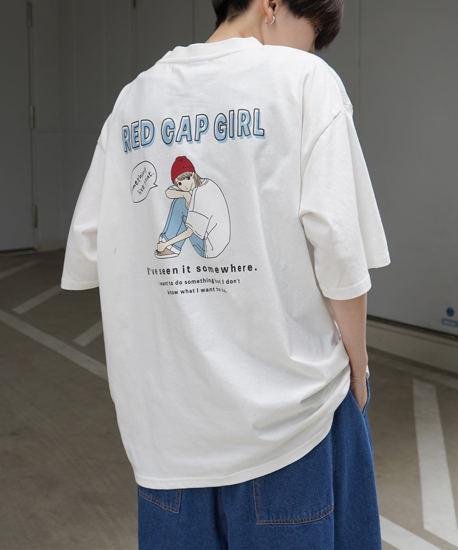 RED CAP GIRL】バックプリント ビッグシルエット半袖Tシャツ