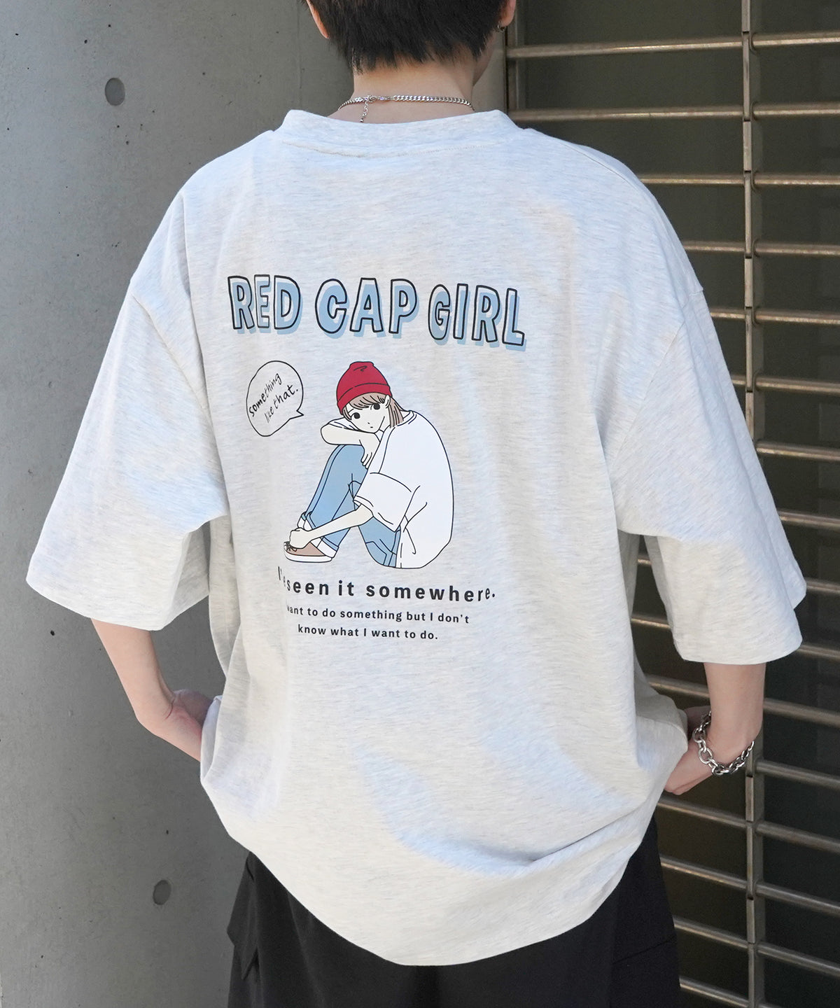 25SS【RED CAP GIRL】バックプリント ビッグシルエット半袖Tシャツ