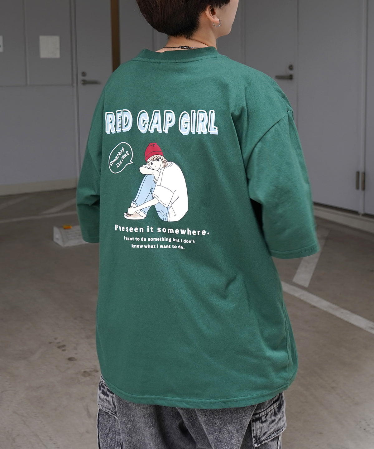 25SS【RED CAP GIRL】バックプリント ビッグシルエット半袖Tシャツ