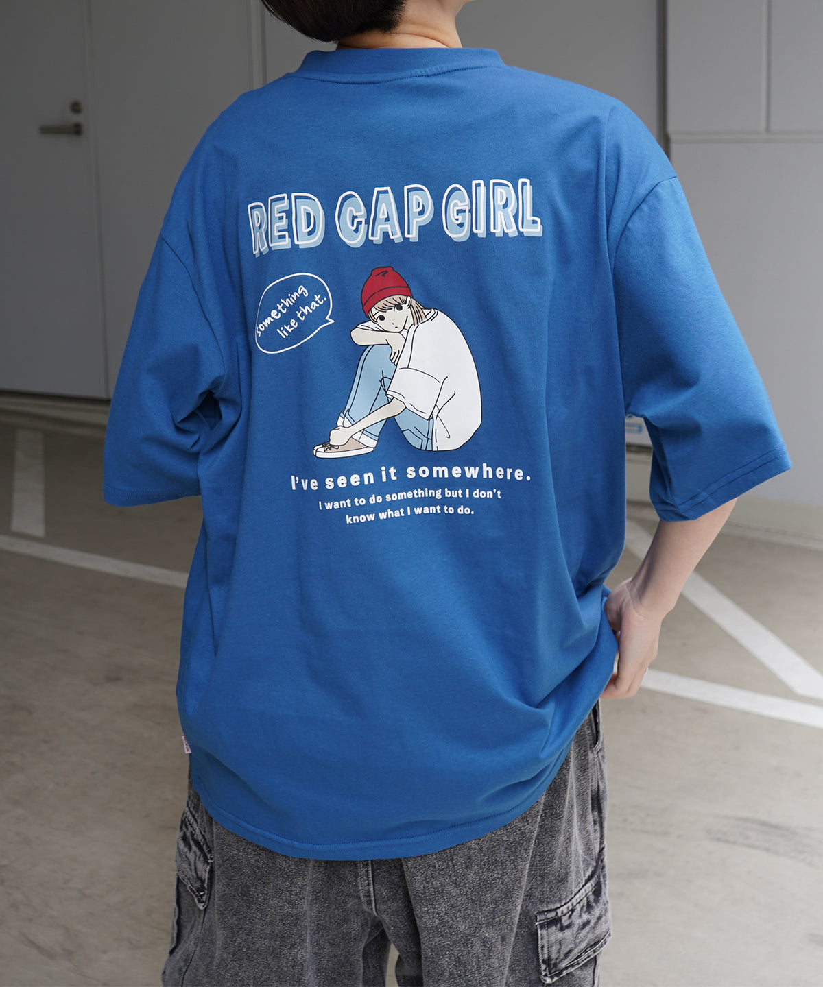 25SS【RED CAP GIRL】バックプリント ビッグシルエット半袖Tシャツ