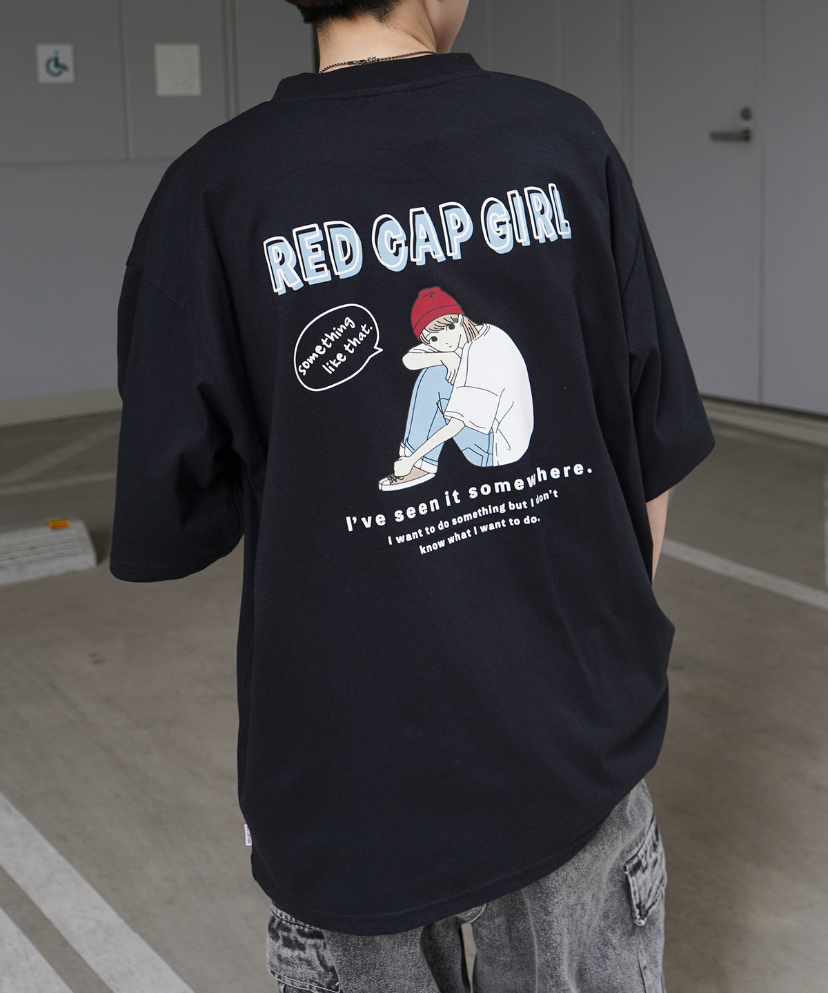 25SS【RED CAP GIRL】バックプリント ビッグシルエット半袖Tシャツ