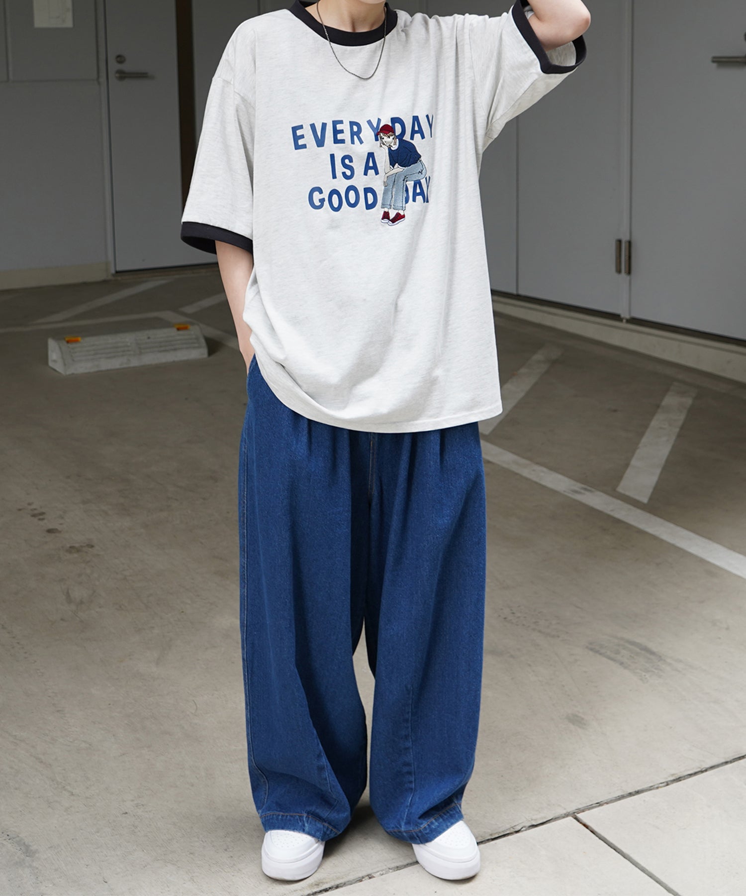 25SS【RED CAP GIRL】リンガー ビッグシルエット 半袖Tシャツ