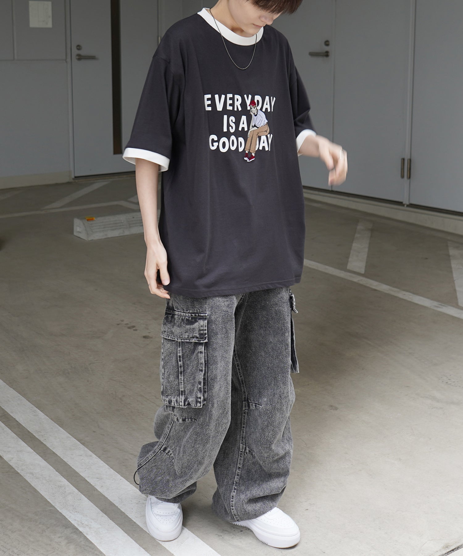 25SS【RED CAP GIRL】リンガー ビッグシルエット 半袖Tシャツ