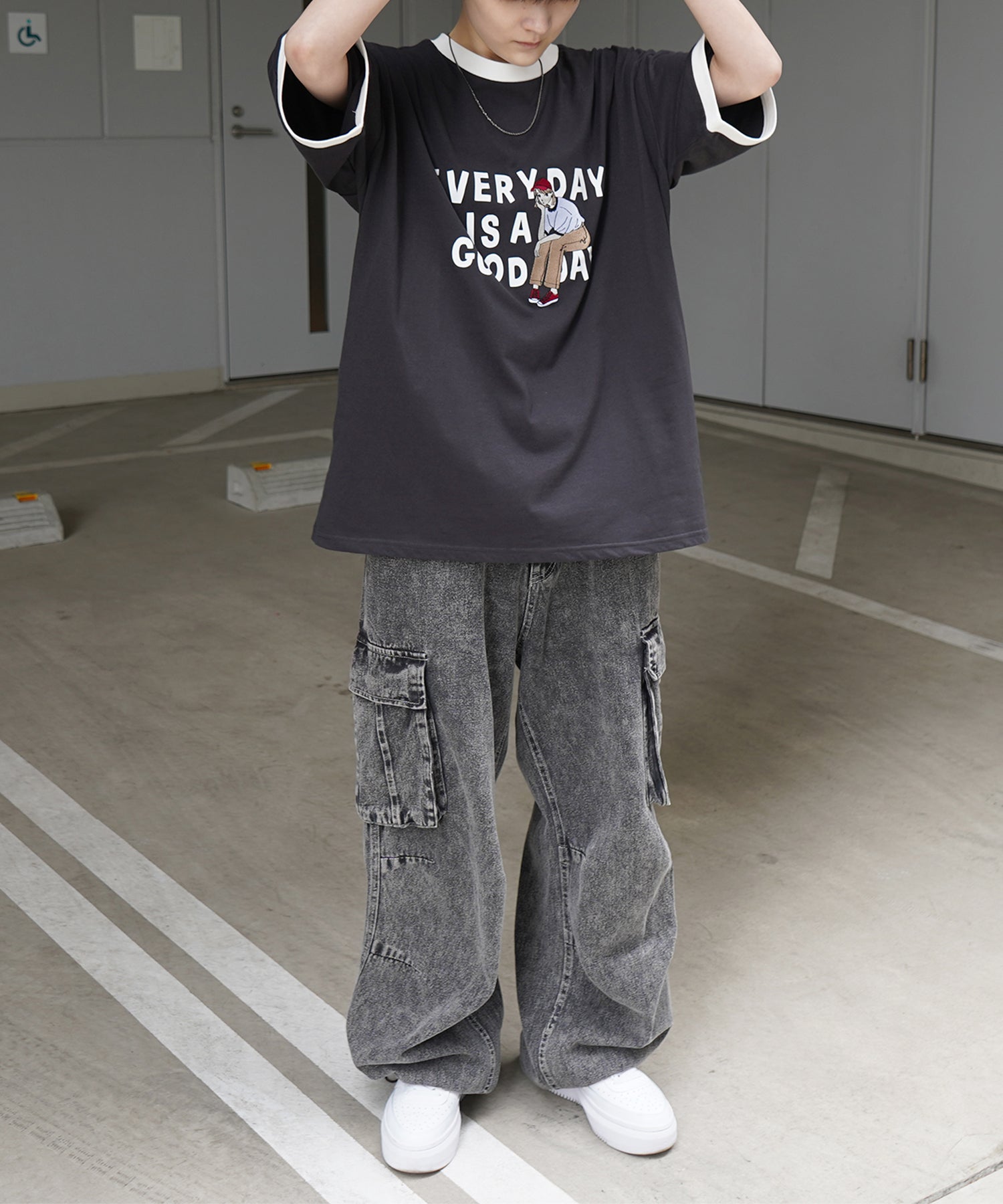 25SS【RED CAP GIRL】リンガー ビッグシルエット 半袖Tシャツ