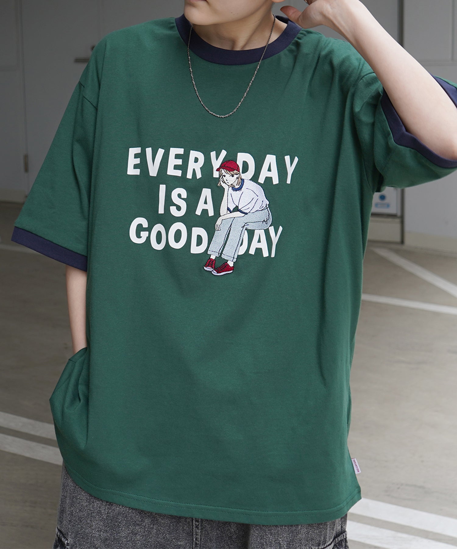 25SS【RED CAP GIRL】リンガー ビッグシルエット 半袖Tシャツ