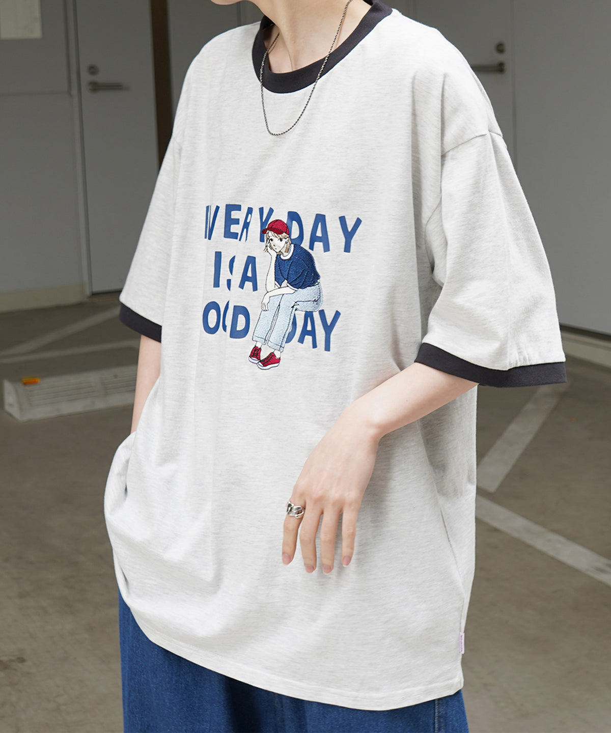 25SS【RED CAP GIRL】リンガー ビッグシルエット 半袖Tシャツ