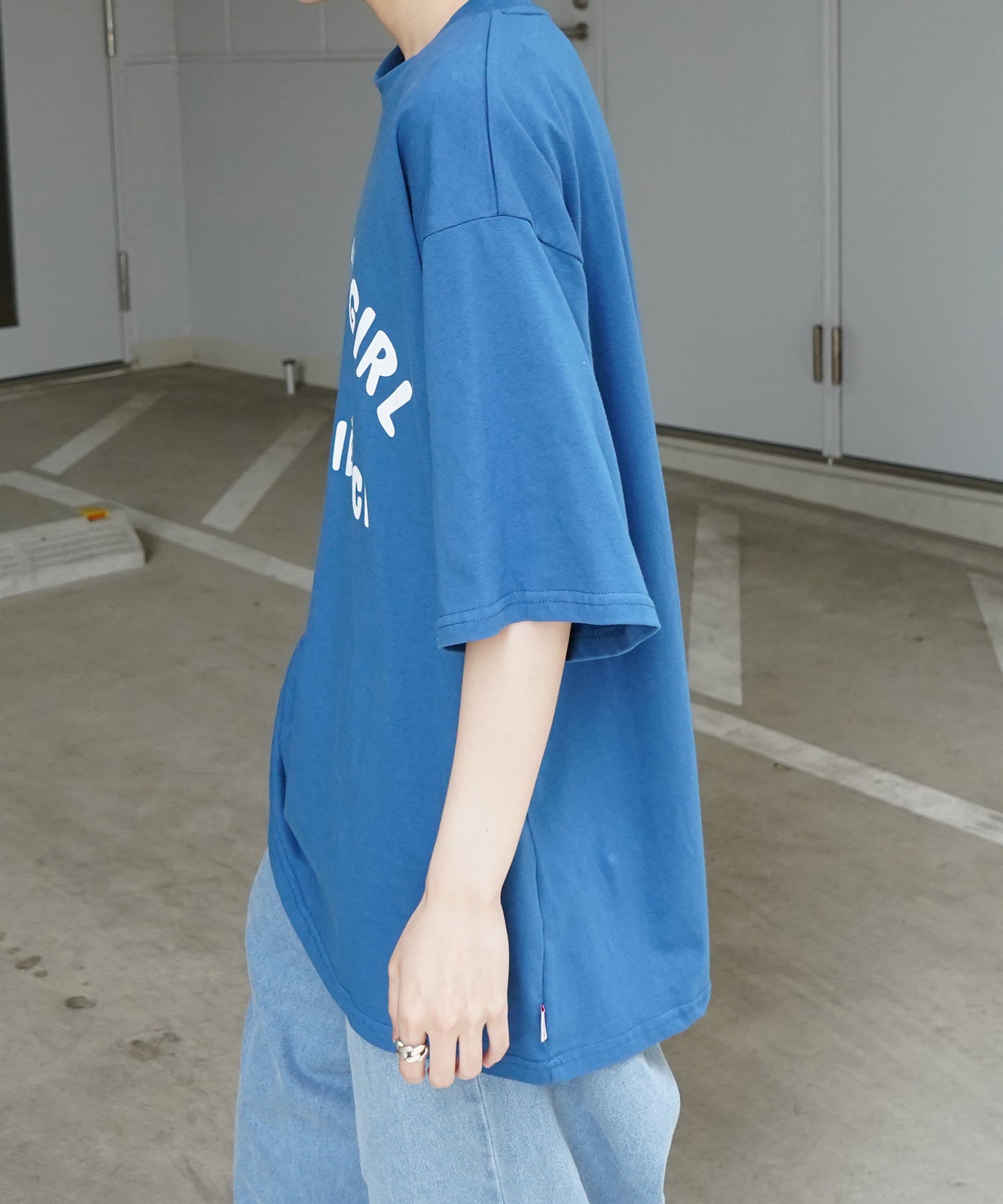 25SS【RED CAP GIRL】フロントプリント ビッグシルエット半袖Tシャツ