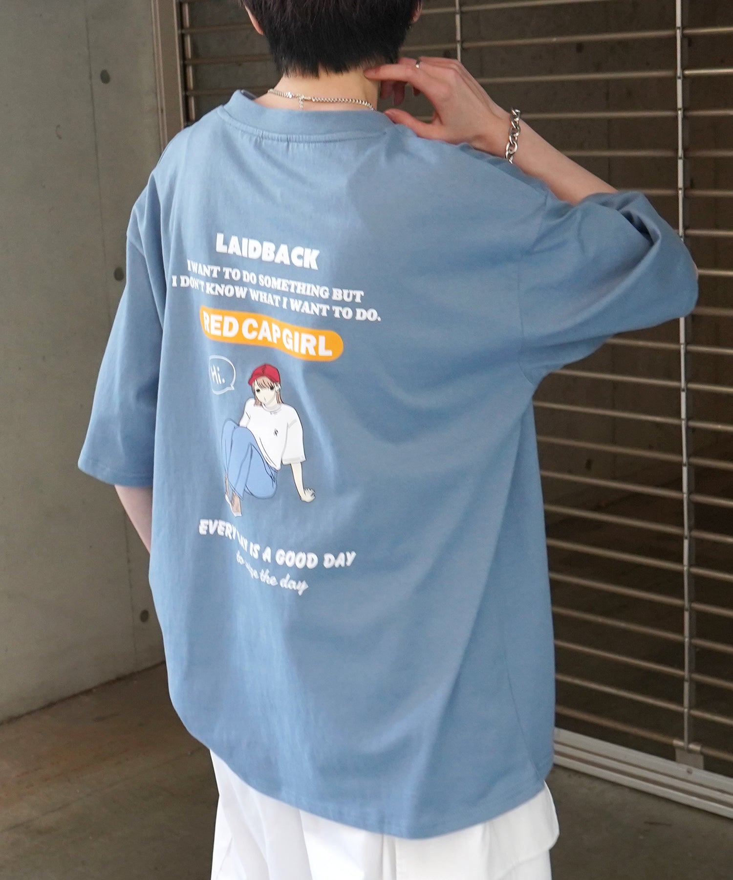 25SS【RED CAP GIRL】バックプリント ビッグシルエット半袖Tシャツ