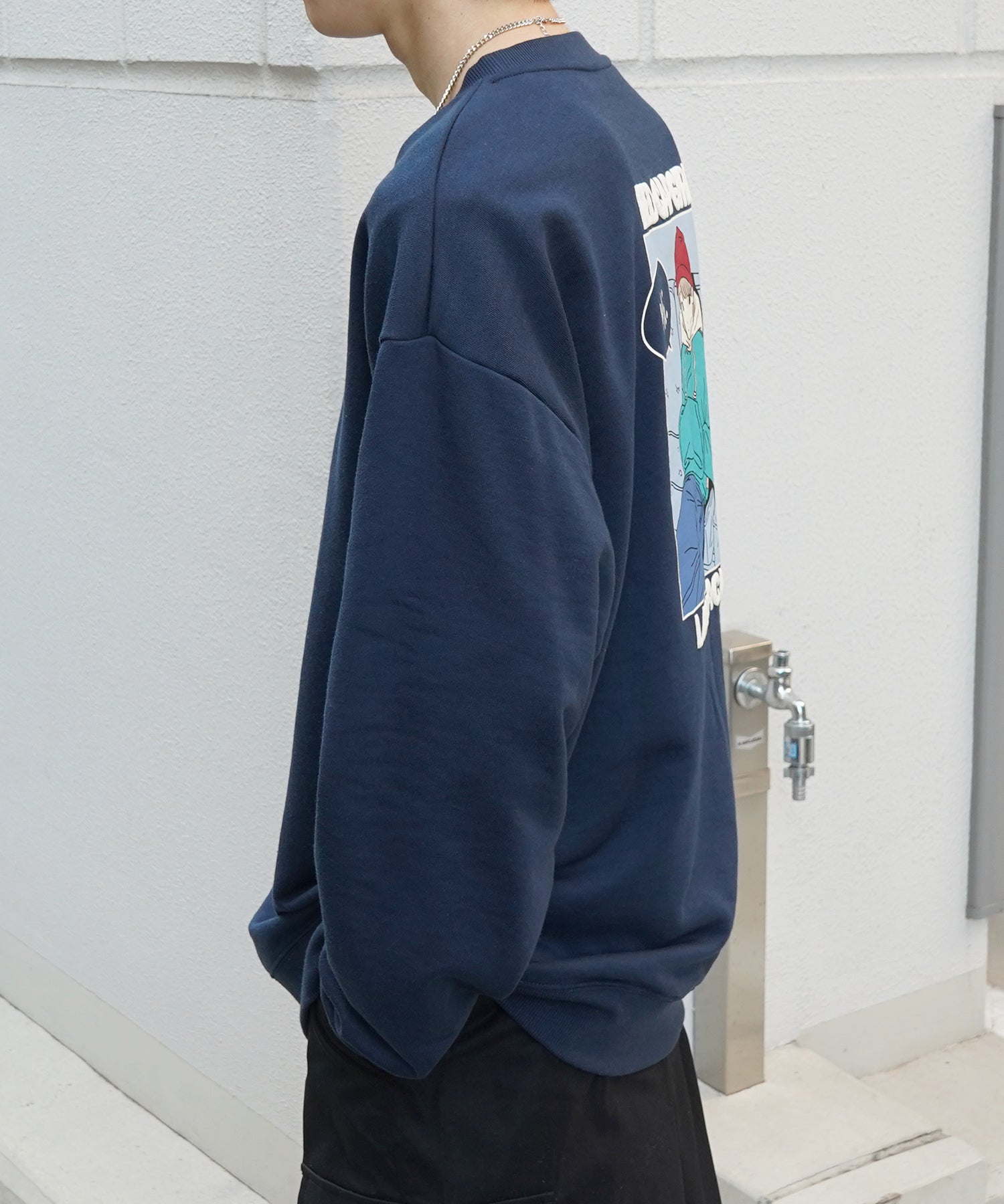 【RED CAP GIRL】25SS ビッグシルエット フロント発泡プリント プルオーバースウェット