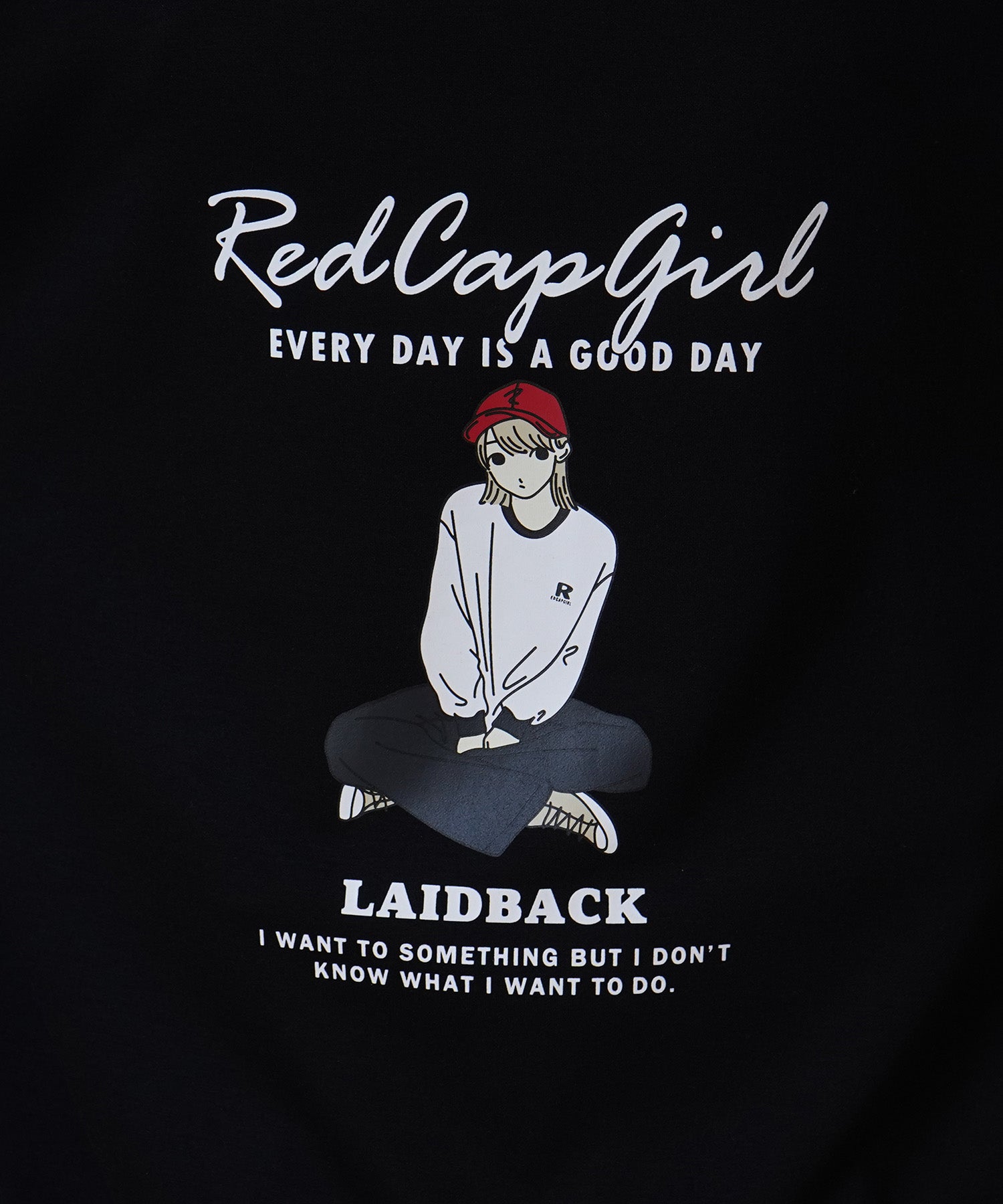 【RED CAP GIRL】24SS ビッグシルエット とろみポンチ 落ち感ドレープ 配色フード バックプリント ダンボールニットプルオーバーパーカー