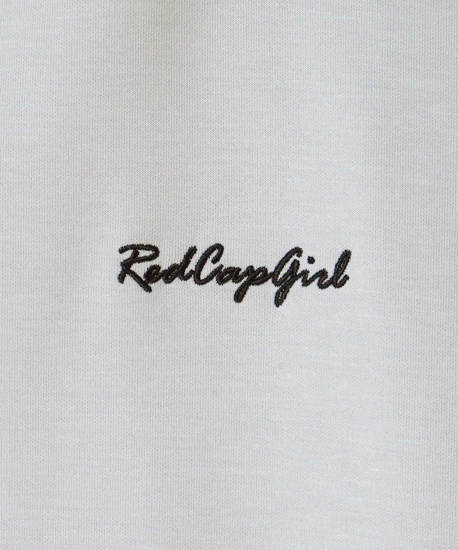【RED CAP GIRL】24SS ビッグシルエット とろみポンチ 落ち感ドレープ 配色フード バックプリント ダンボールニットプルオーバーパーカー