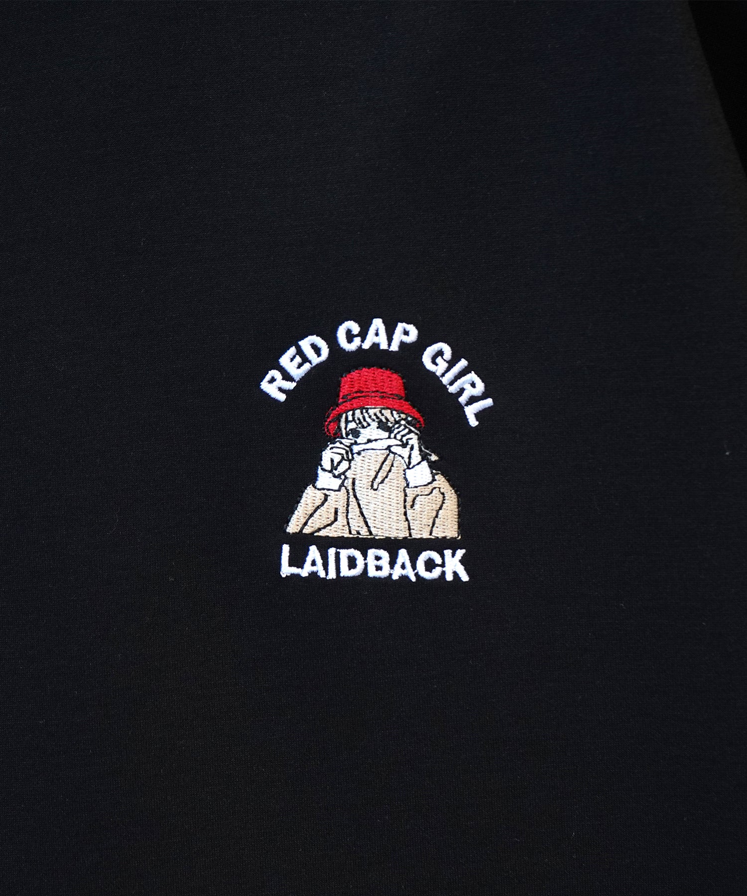 【RED CAP GIRL】25SS ビッグシルエット ドレープとろみ ダンボールニット ワンポイント刺繍ポンチハーフジップ