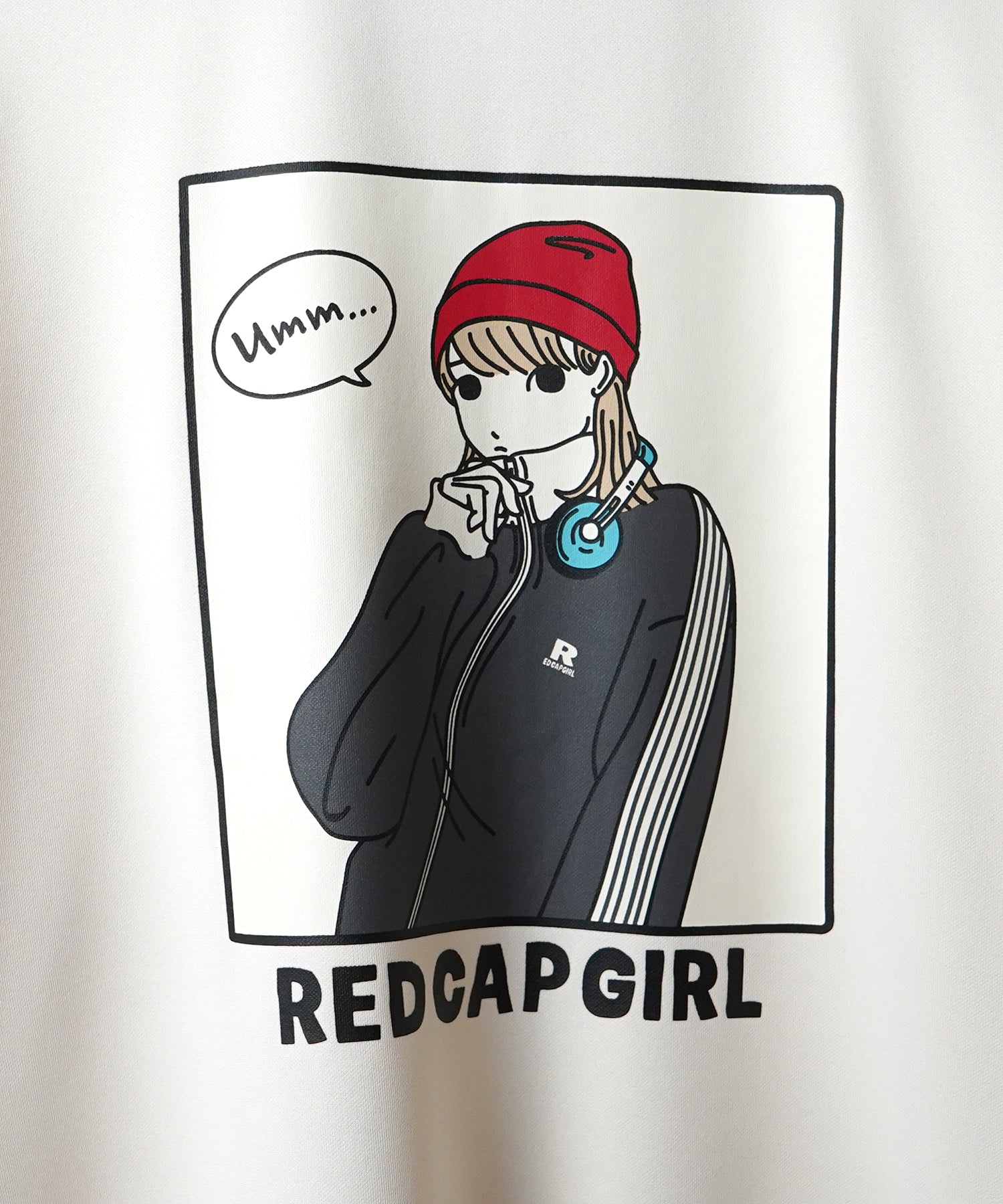 25SS【RED CAP GIRL】セットアップ対応 ビッグシルエット バックプリント 袖ライン ジャージトラックジャケット