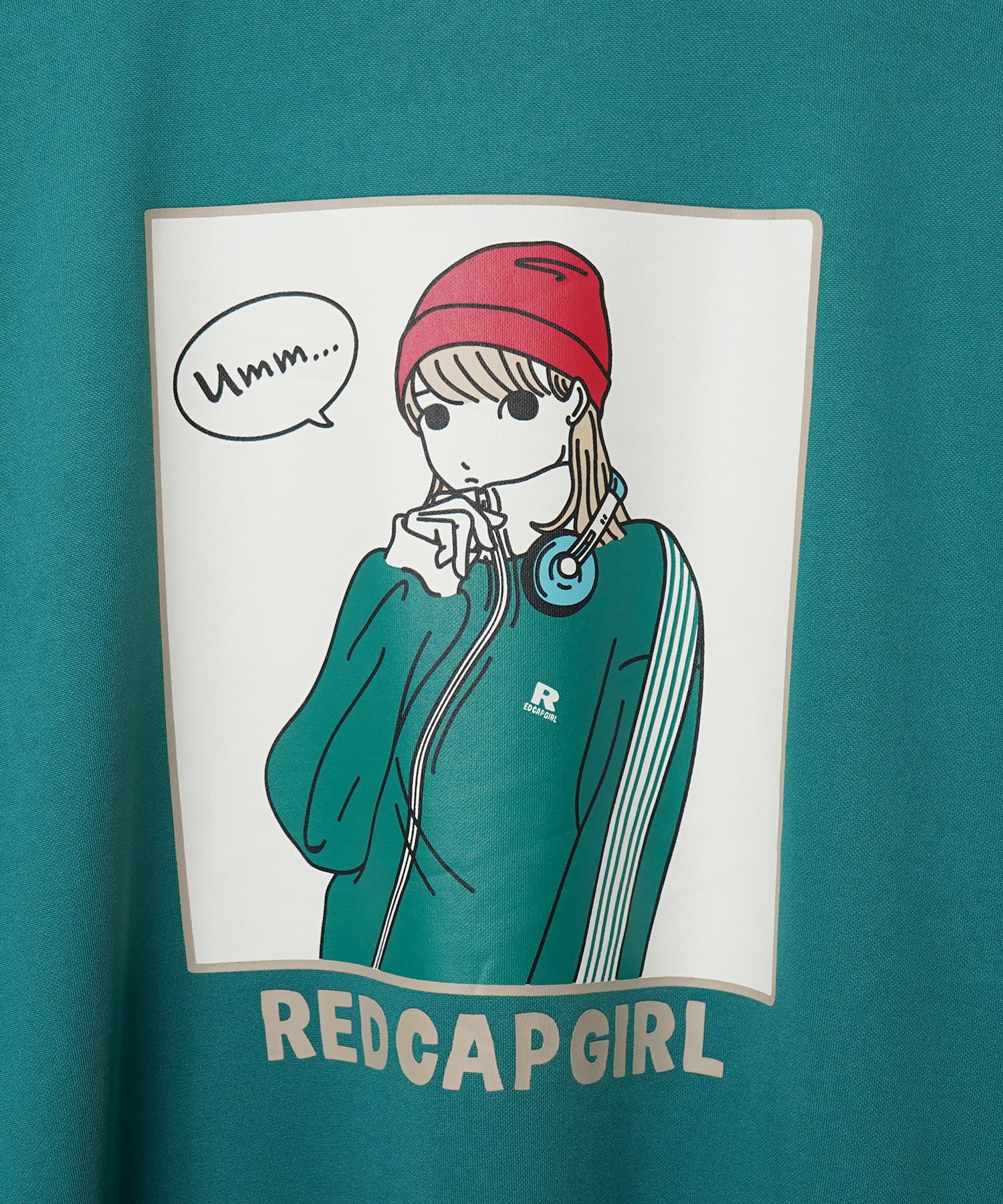 25SS【RED CAP GIRL】セットアップ対応 ビッグシルエット バックプリント 袖ライン ジャージトラックジャケット