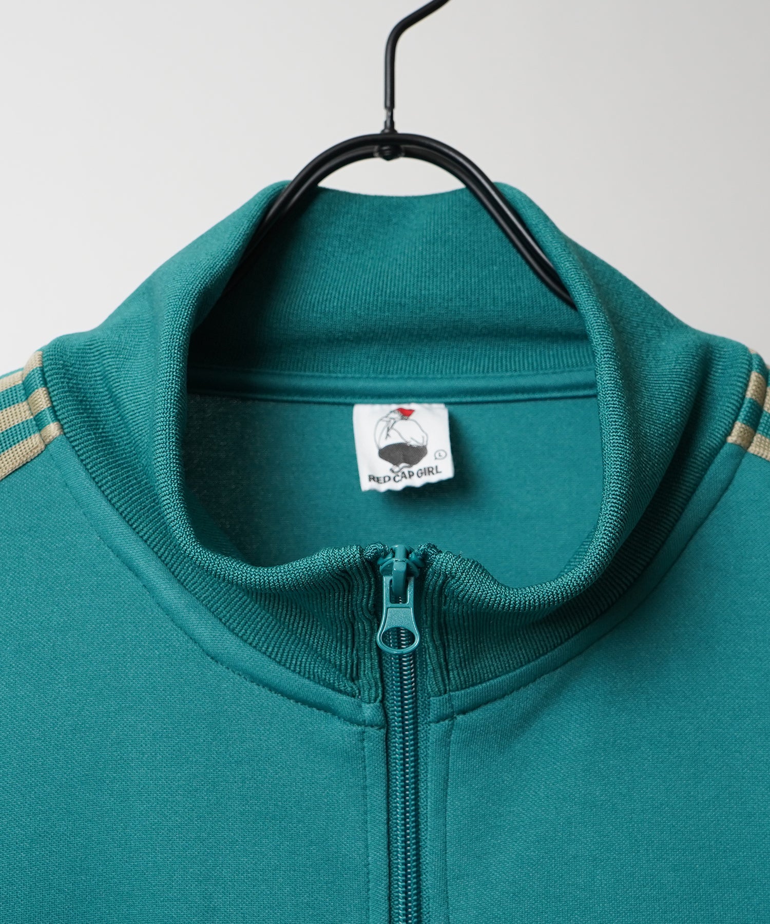 25SS【RED CAP GIRL】セットアップ対応 ビッグシルエット バックプリント 袖ライン ジャージトラックジャケット