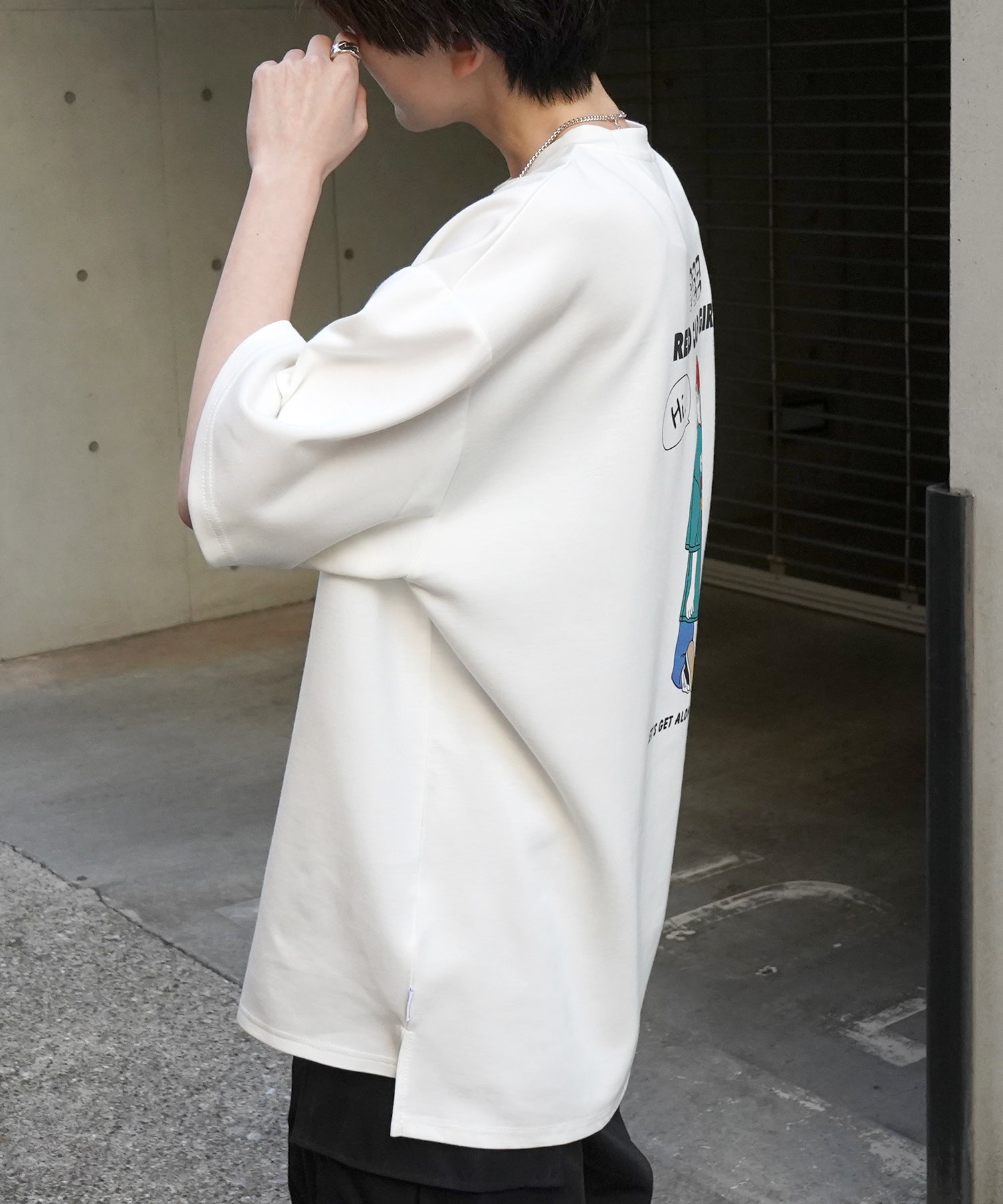 【RED CAP GIRL × PEZ】25SS RCG×PEZコラボ バックプリント ドレープとろみ ビッグシルエットポンチTシャツ