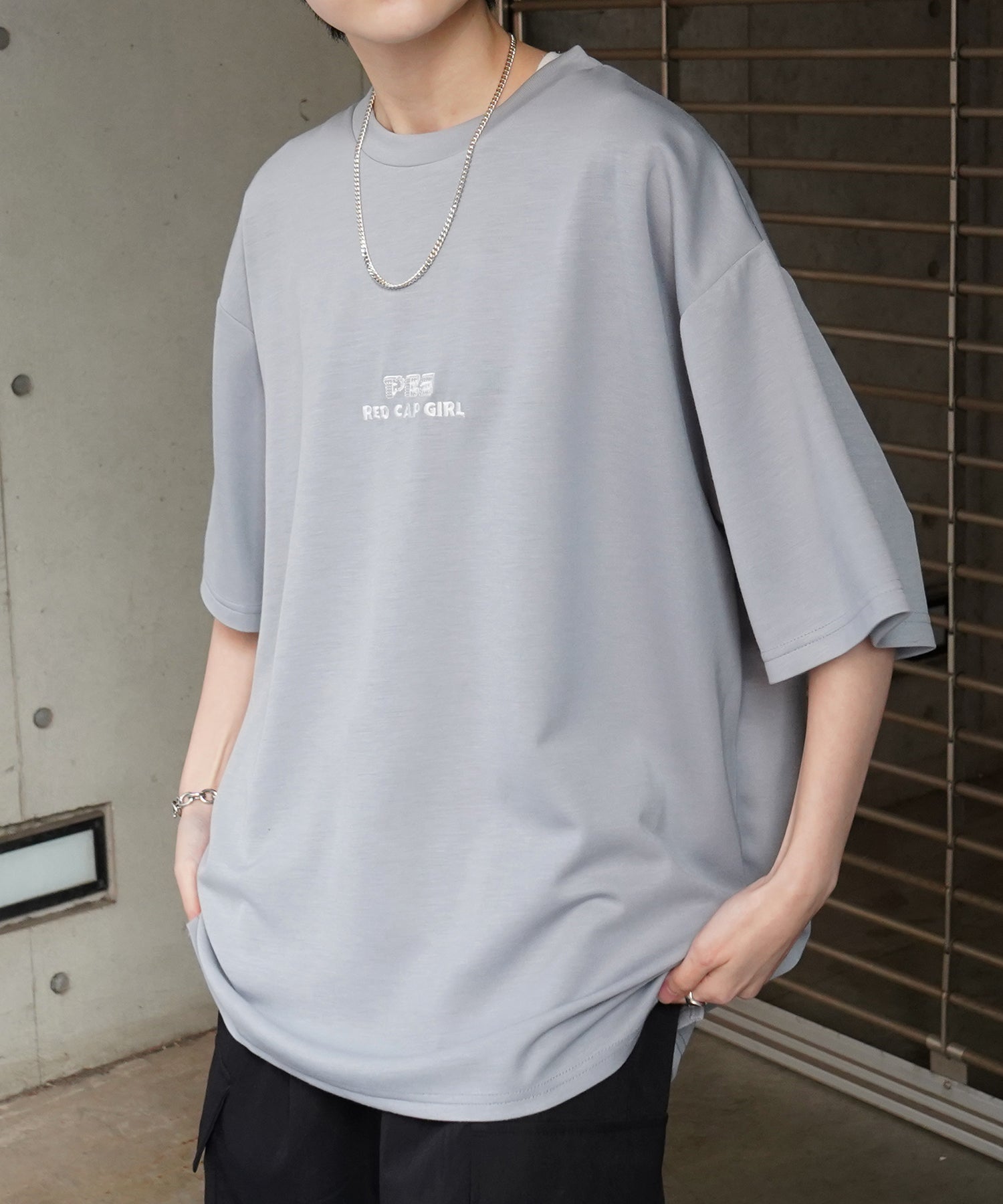 【RED CAP GIRL × PEZ】25SS RCG×PEZコラボ バックプリント ドレープとろみ ビッグシルエットポンチTシャツ