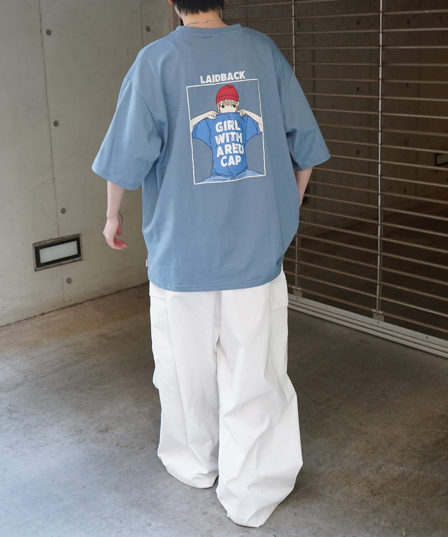 25SS【RED CAP GIRL】バックプリント ビッグシルエット半袖Tシャツ