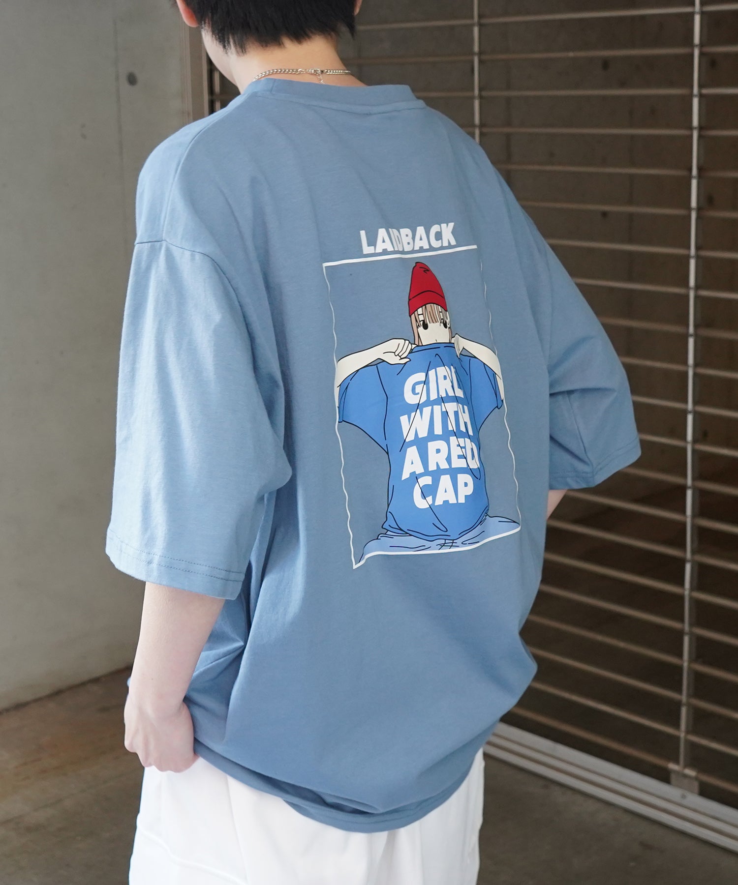 25SS【RED CAP GIRL】バックプリント ビッグシルエット半袖Tシャツ