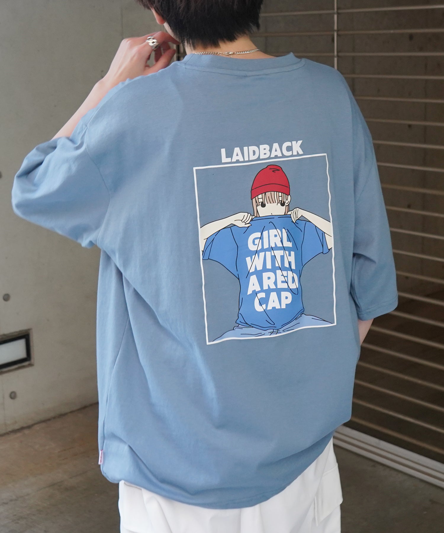 25SS【RED CAP GIRL】バックプリント ビッグシルエット半袖Tシャツ