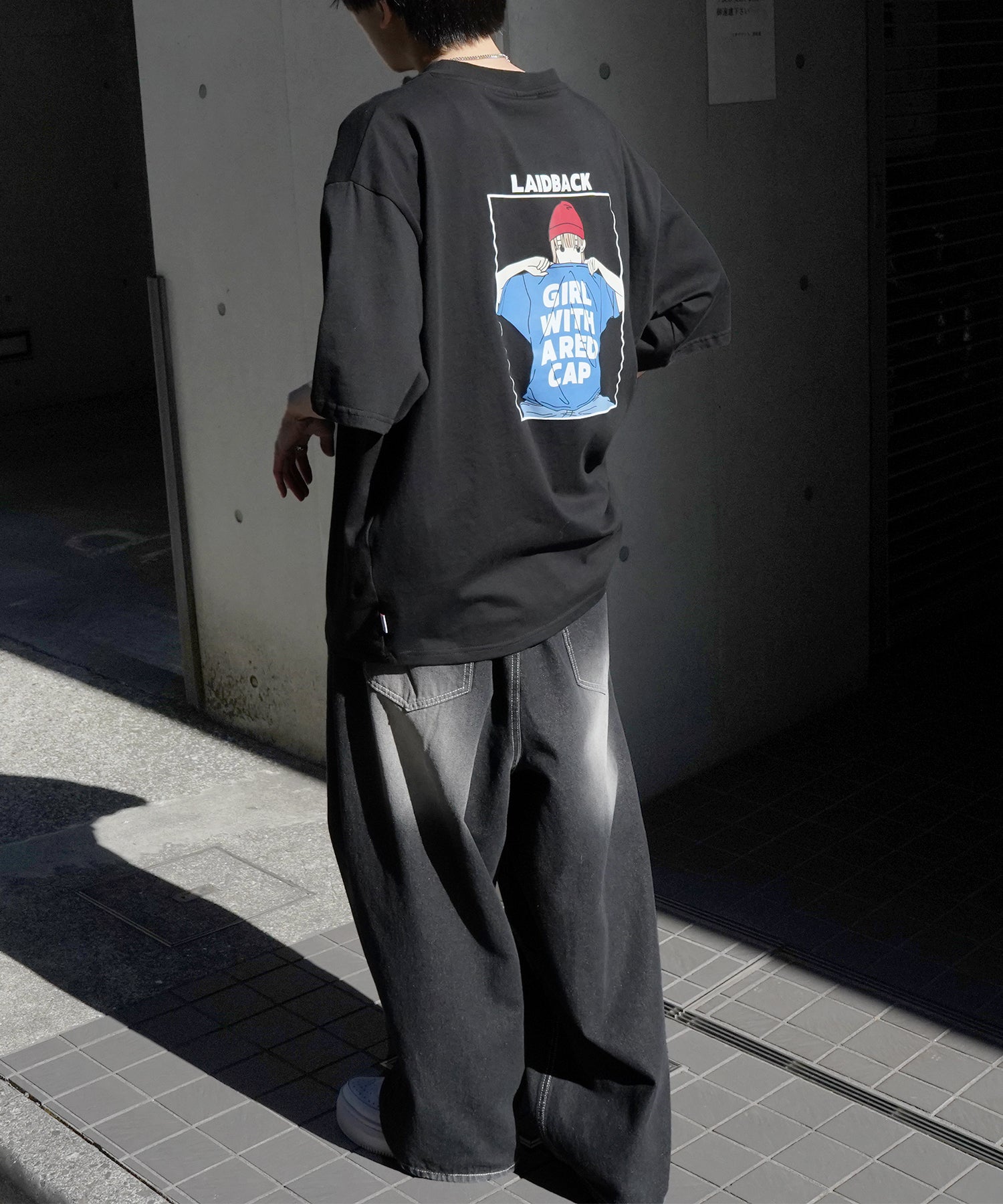 25SS【RED CAP GIRL】バックプリント ビッグシルエット半袖Tシャツ
