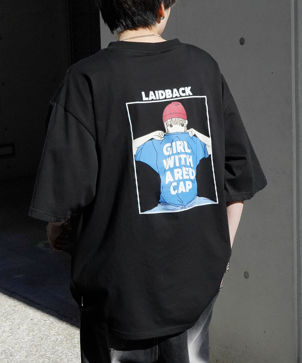 25SS【RED CAP GIRL】バックプリント ビッグシルエット半袖Tシャツ