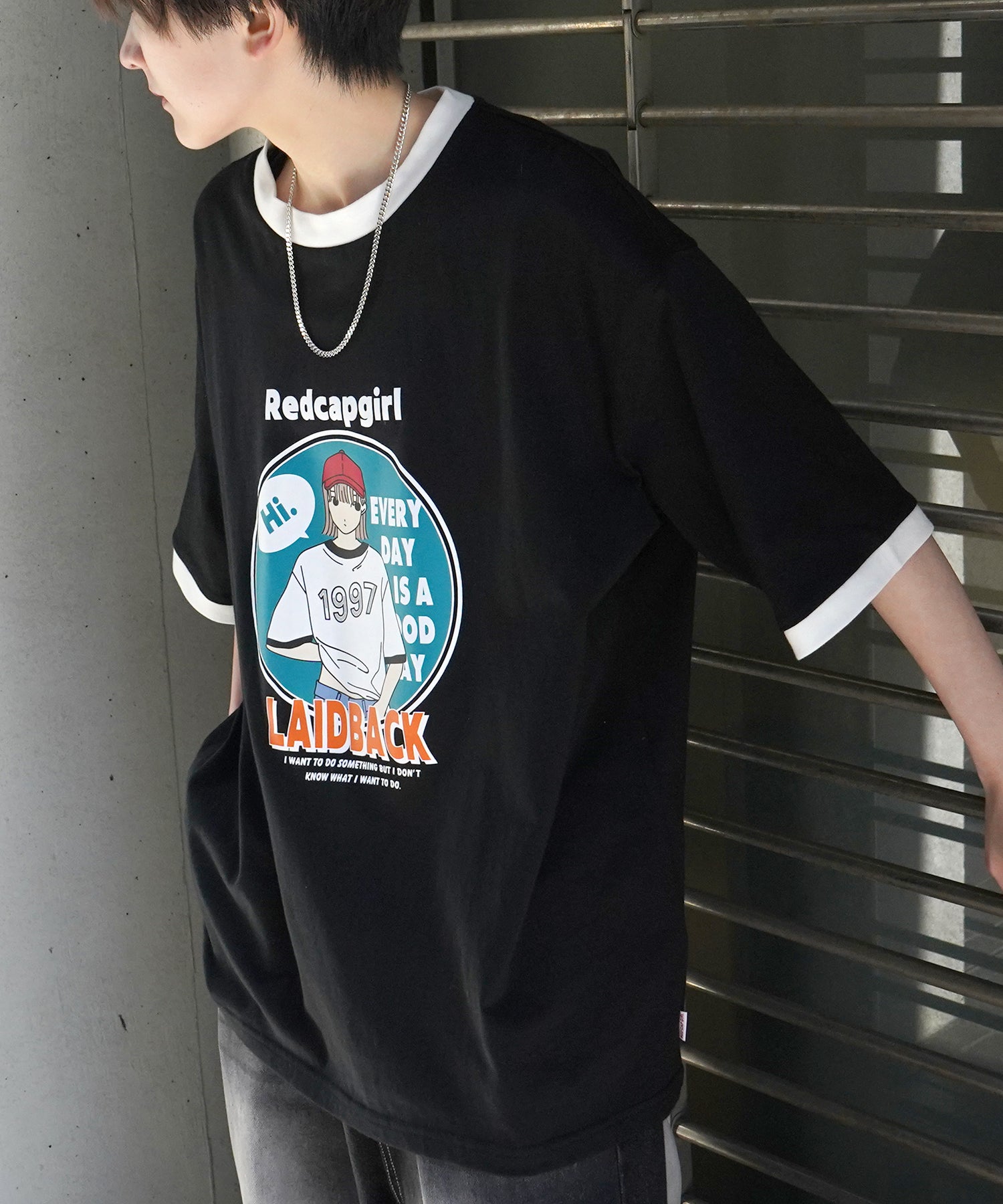 25SS【RED CAP GIRL】リンガー ビッグシルエット 半袖Tシャツ