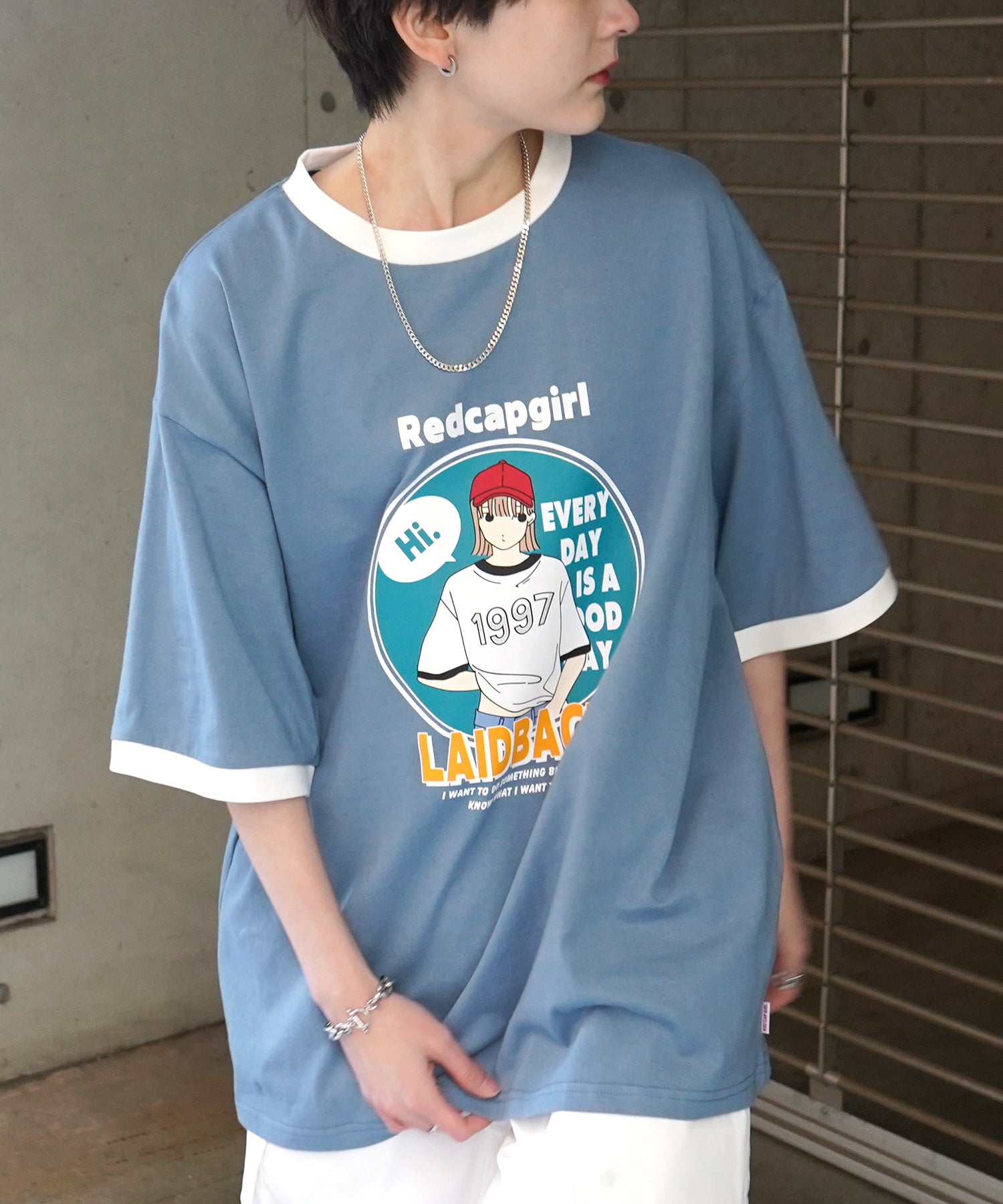 25SS【RED CAP GIRL】リンガー ビッグシルエット 半袖Tシャツ