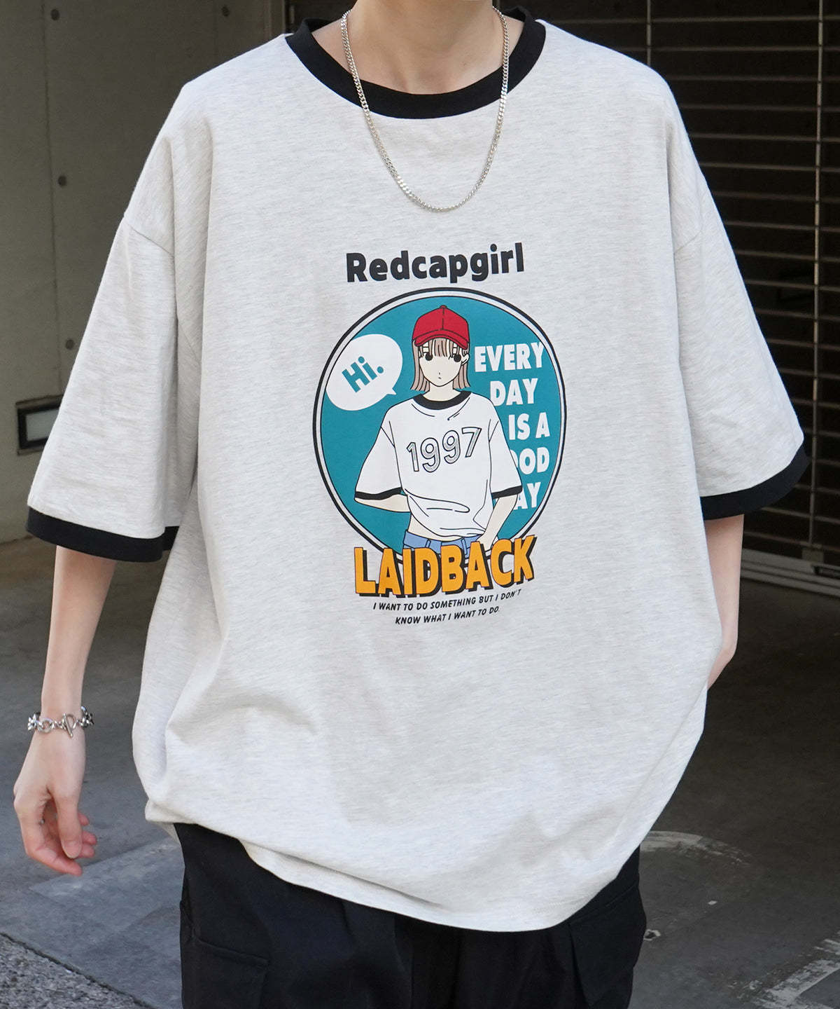25SS【RED CAP GIRL】リンガー ビッグシルエット 半袖Tシャツ