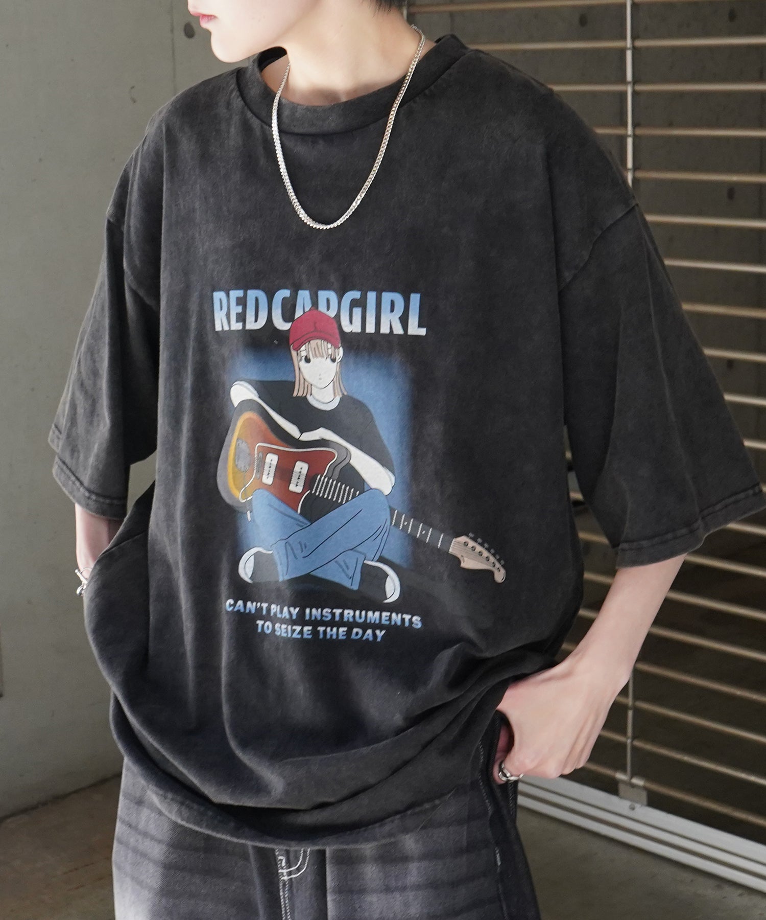 【RED CAP GIRL】25SS レトロ ヴィンテージライク ピグメント加工 ビッグシルエットTシャツ