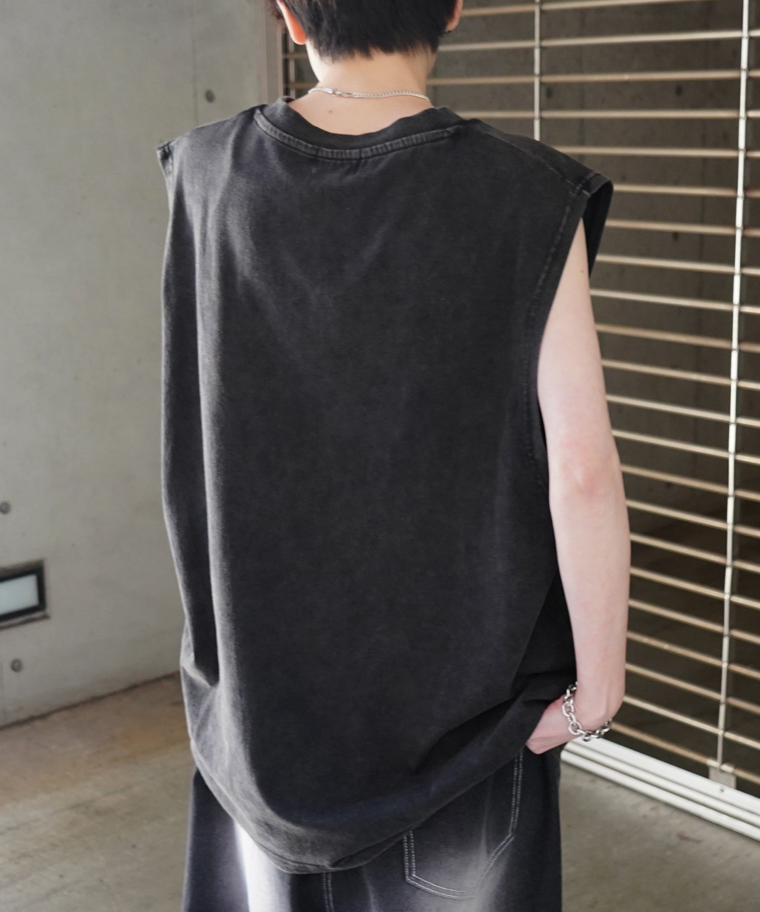 【RED CAP GIRL】25SS レトロ ヴィンテージライク ピグメント加工 ビッグシルエットノースリーブ カットソー