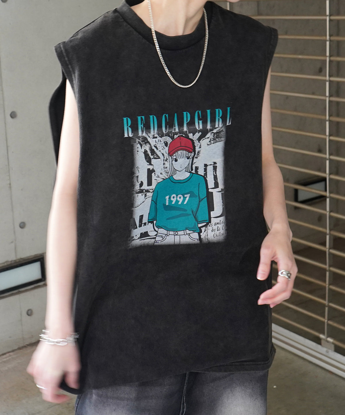 【RED CAP GIRL】25SS レトロ ヴィンテージライク ピグメント加工 ビッグシルエットノースリーブ カットソー