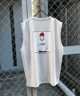 【RED CAP GIRL】25SS とろみドレープ バックプリント ノースリーブ ポンチカットソー