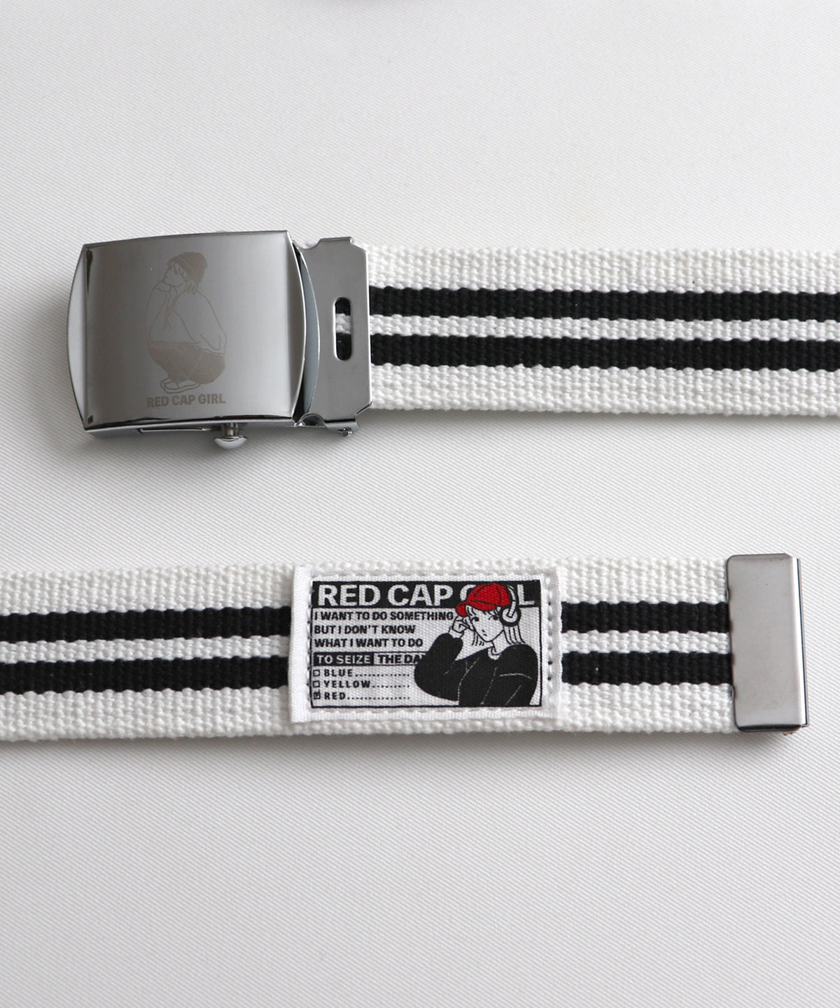 【RED CAP GIRL】25SS 無地 / ライン ロゴデザインタグ ロングガチャベルト