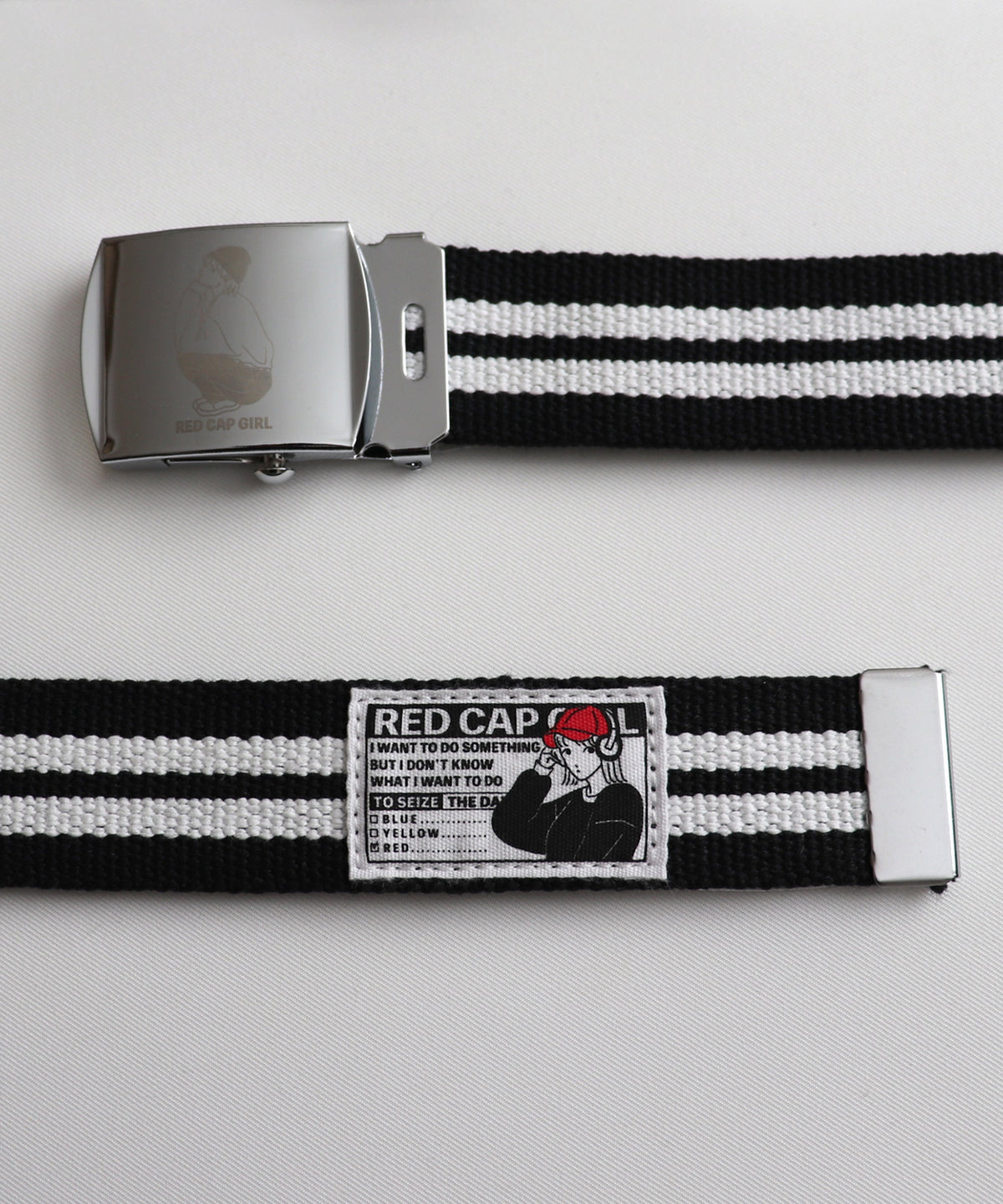 【RED CAP GIRL】25SS 無地 / ライン ロゴデザインタグ ロングガチャベルト