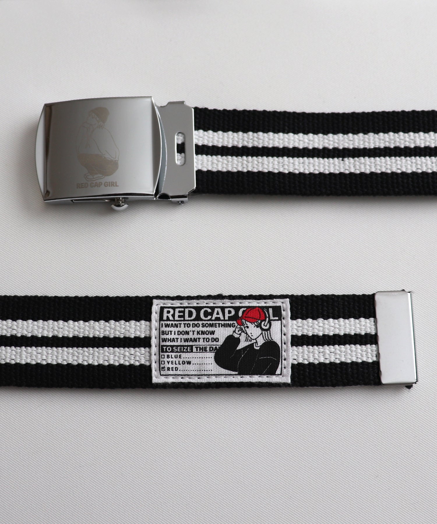 【RED CAP GIRL】25SS 無地 / ライン ロゴデザインタグ ロングガチャベルト