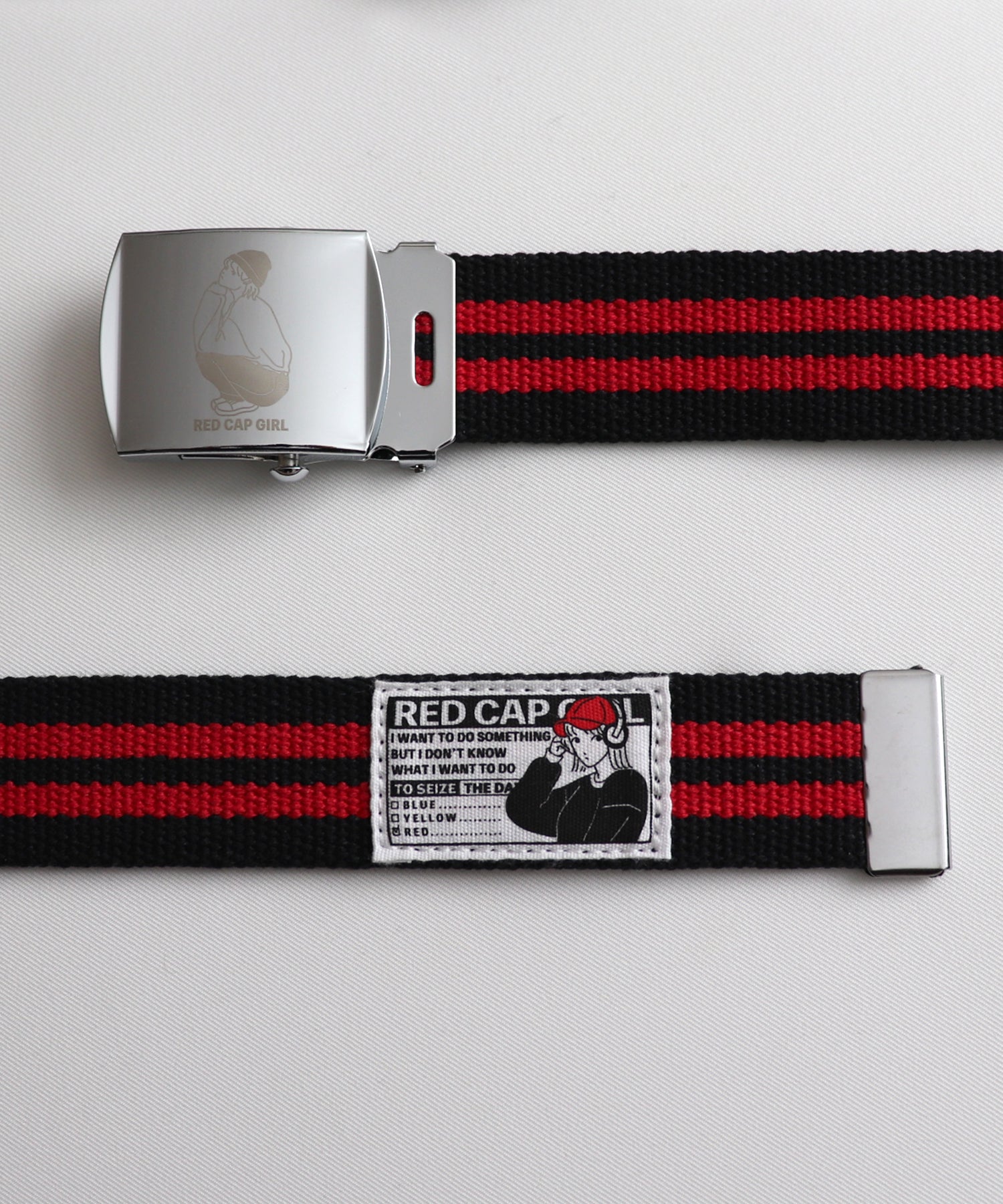 【RED CAP GIRL】25SS 無地 / ライン ロゴデザインタグ ロングガチャベルト