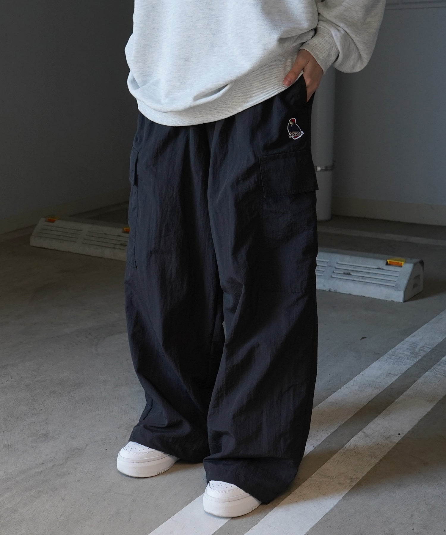 【RED CAP GIRL】セットアップ対応 ワイドポケット 裾ドローコード ワイドカーゴパンツ